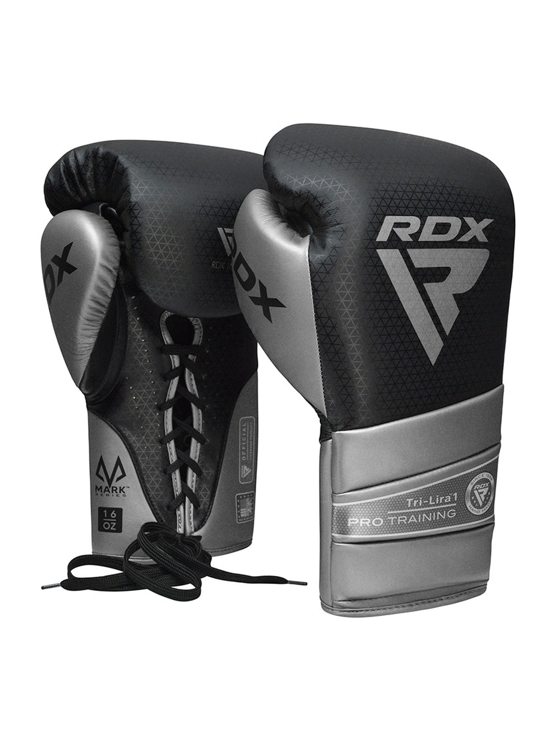 RDX L1 Mark Pro Training Boxing Gloves – Super Skin Pro Training Gloves | Gold & Silver | 8–16 oz