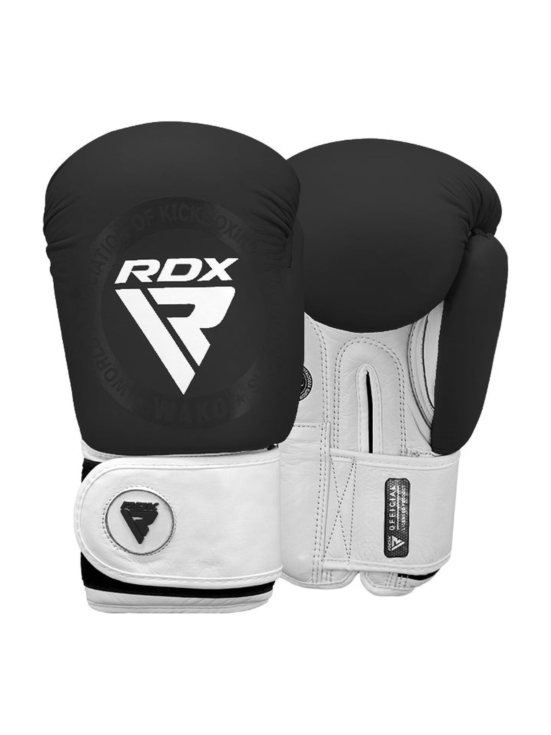 RDX T1 WAKO Boxing Gloves – Cowhide Leather Competition Gloves | Black | 8–16 oz
