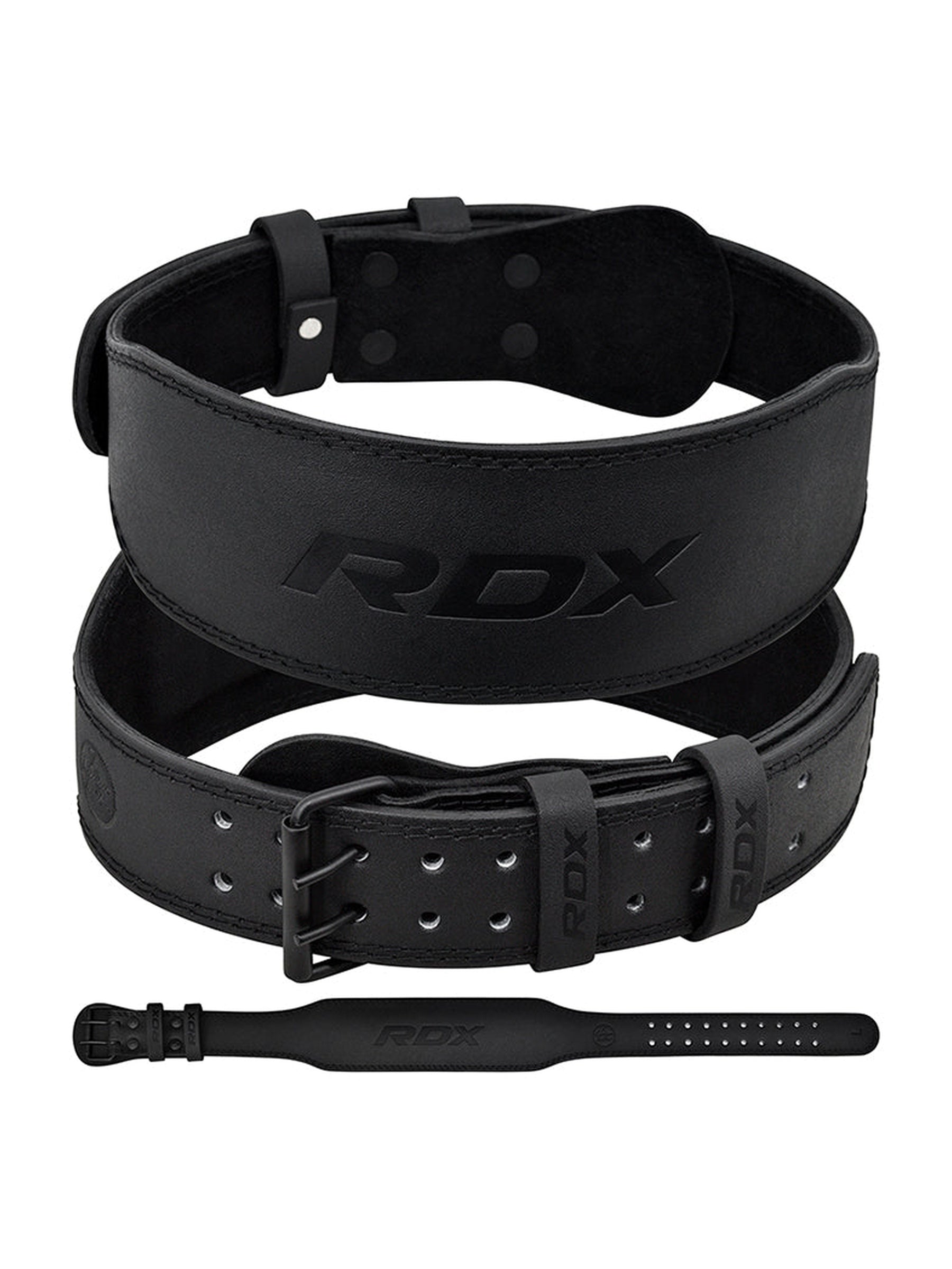 RDX 4 Inch Leather Weightlifting Gym Belt – stitching detail
