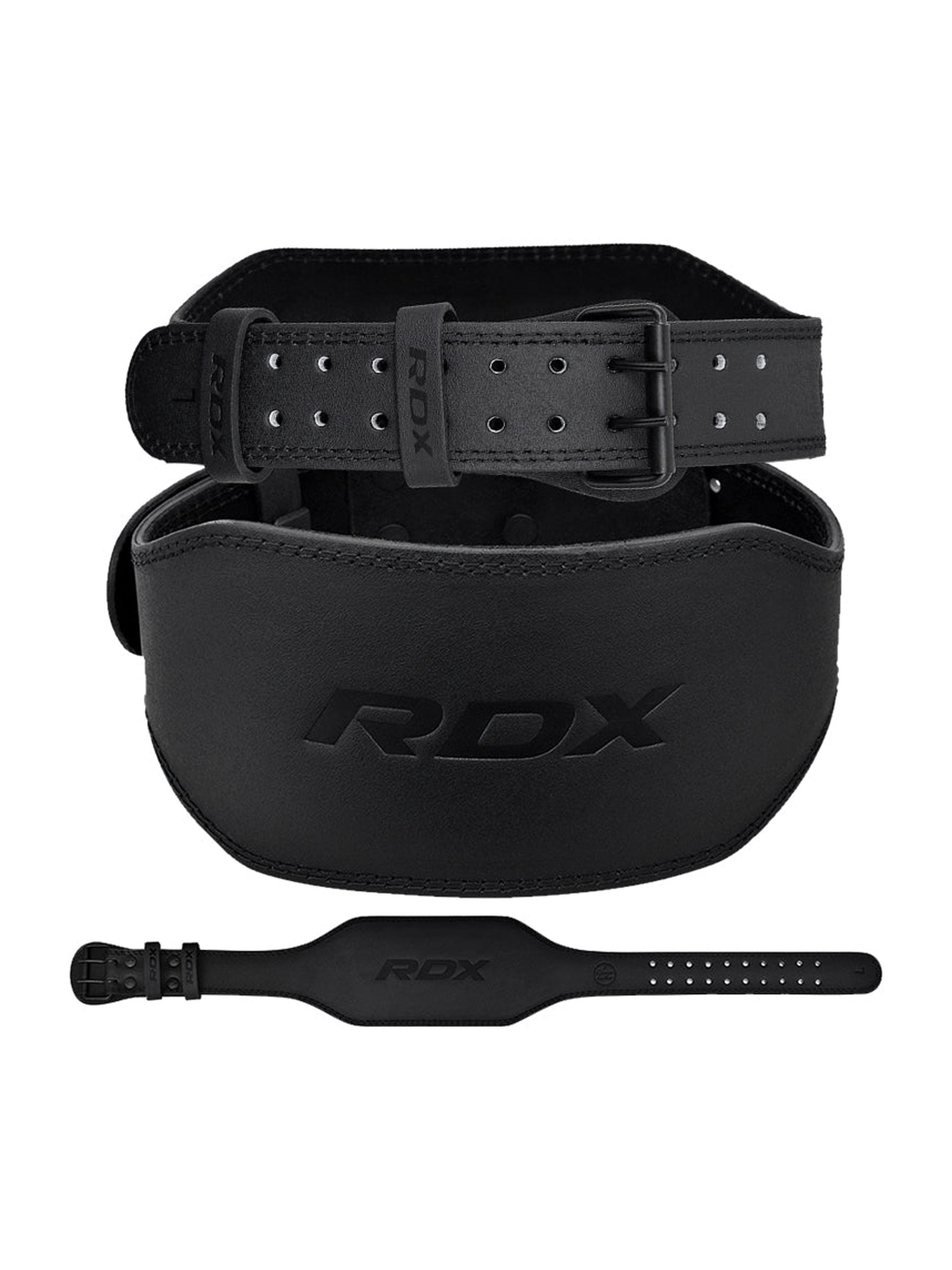 RDX 6 Inch Leather Gym Belt – front view