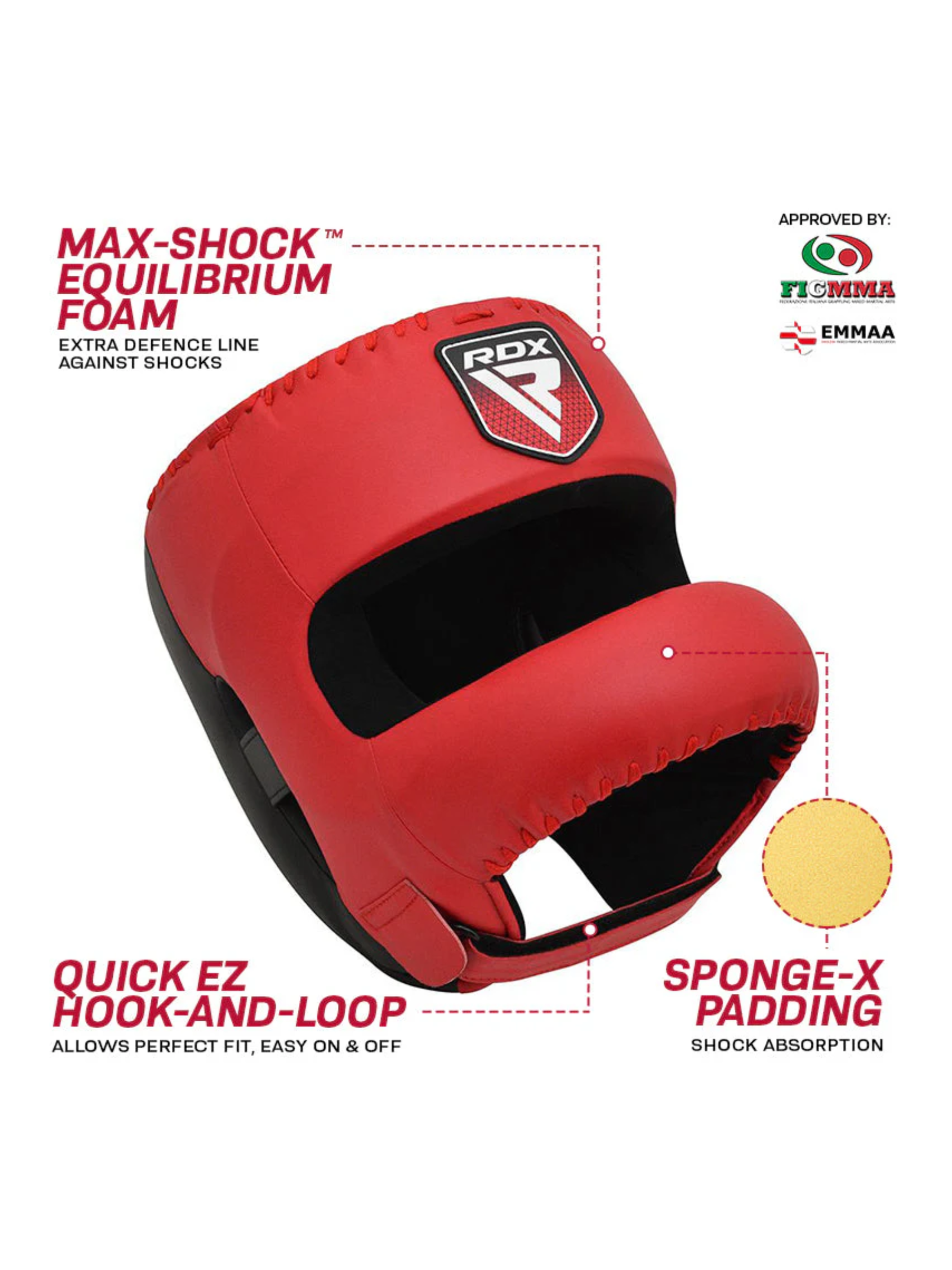 RDX APEX Head Guard Nose Bar Red Blue - side view