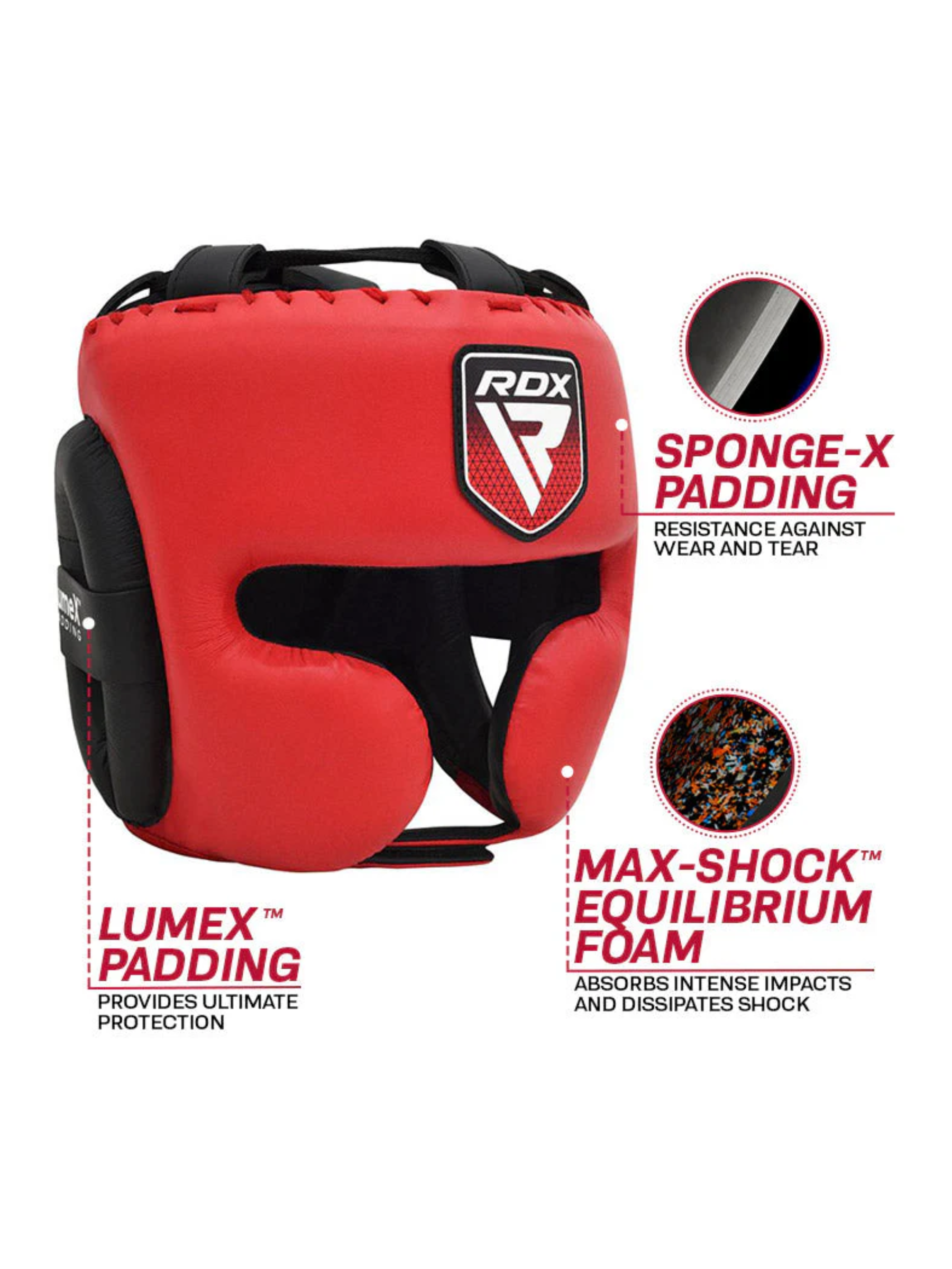 RDX APEX Head Guard Red Blue - side view