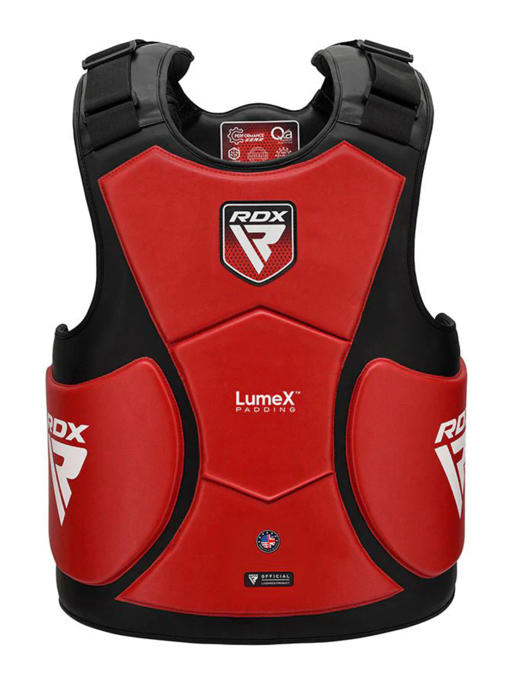 RDX APEX Coach Body Protector Pro Training Chest Guard Red Blue - front view