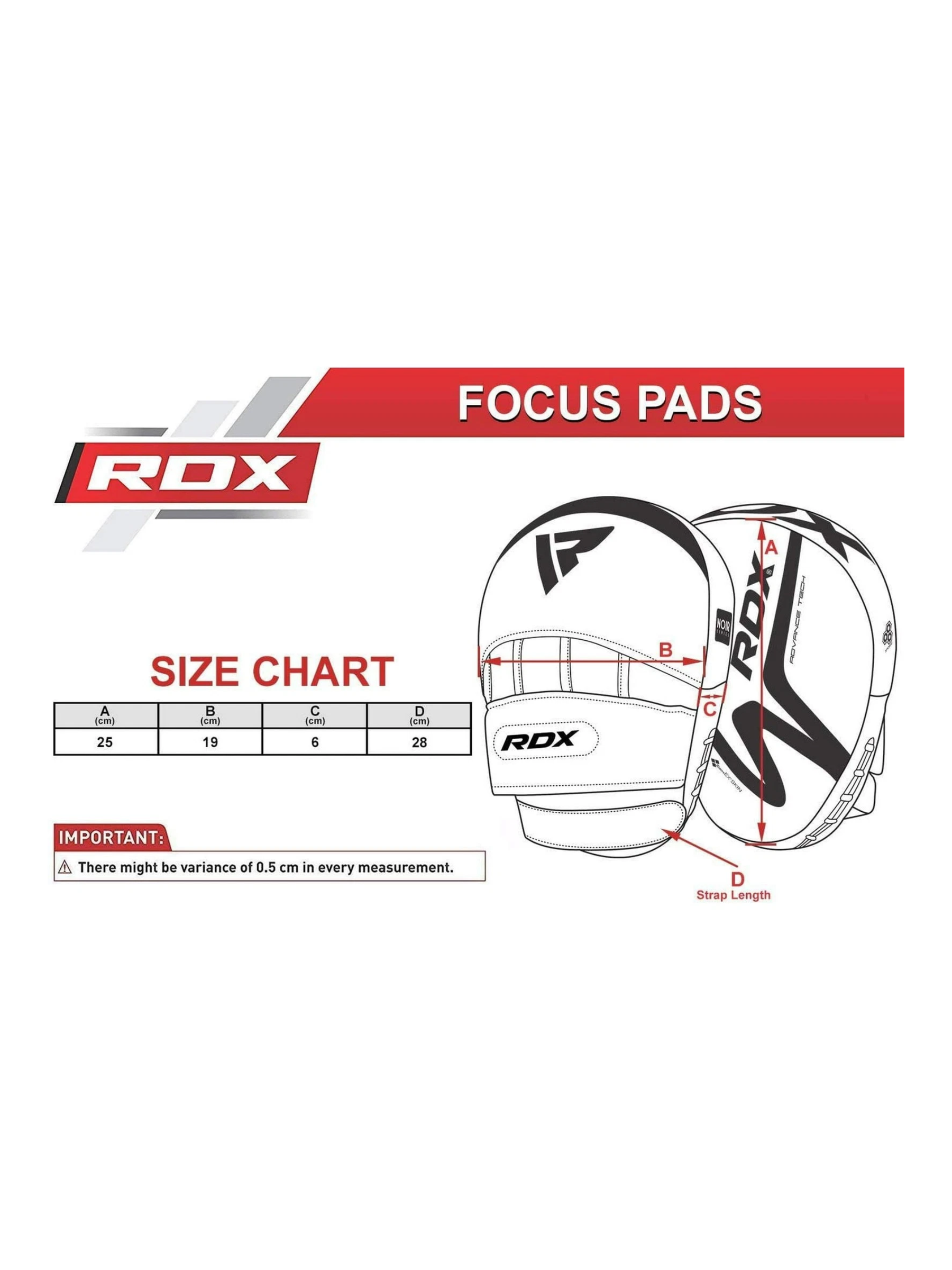 RDX T15 Noir Focus Pads – ConvEX Skin MMA Boxing Mitts | Black