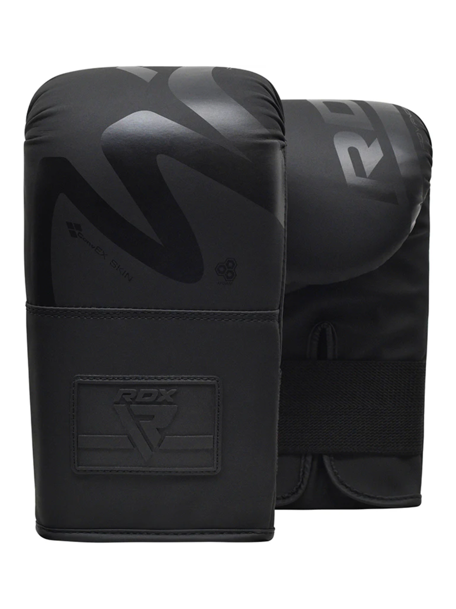 RDX F15 Noir Training Bag Gloves Black - front view