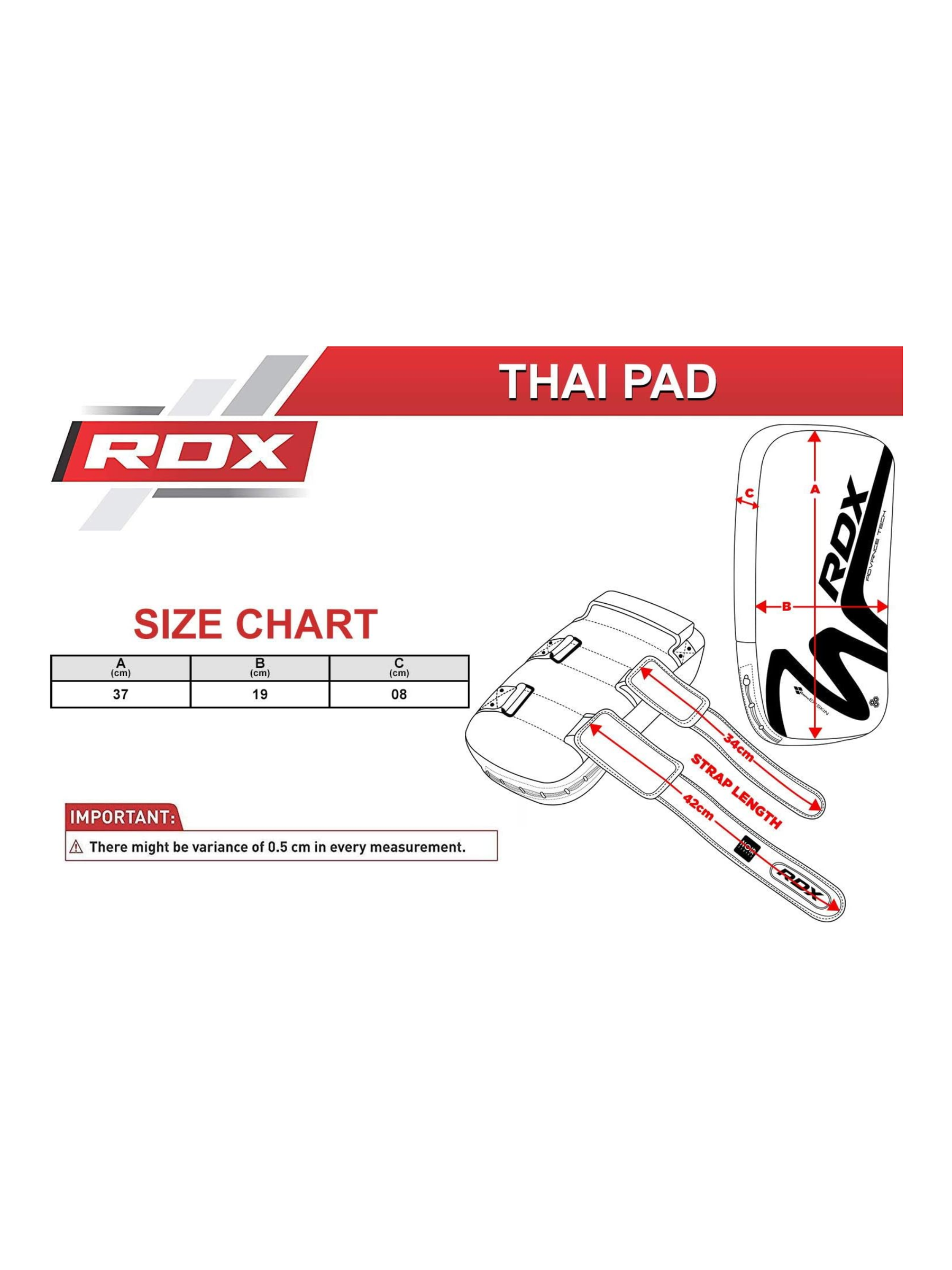 RDX T15 Noir Thai Pad – ConvEX Skin Muay Thai Kick Pad for Training | Black