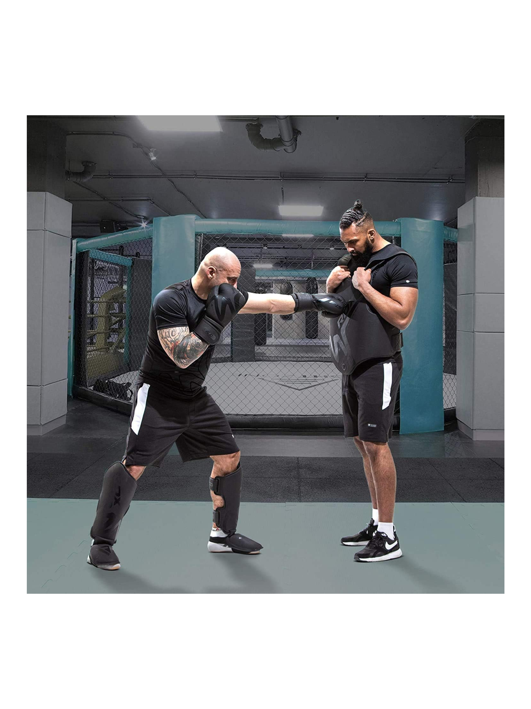 RDX T15 Noir Body Protector – ConvEX Skin MMA Coach Chest Guard | Black
