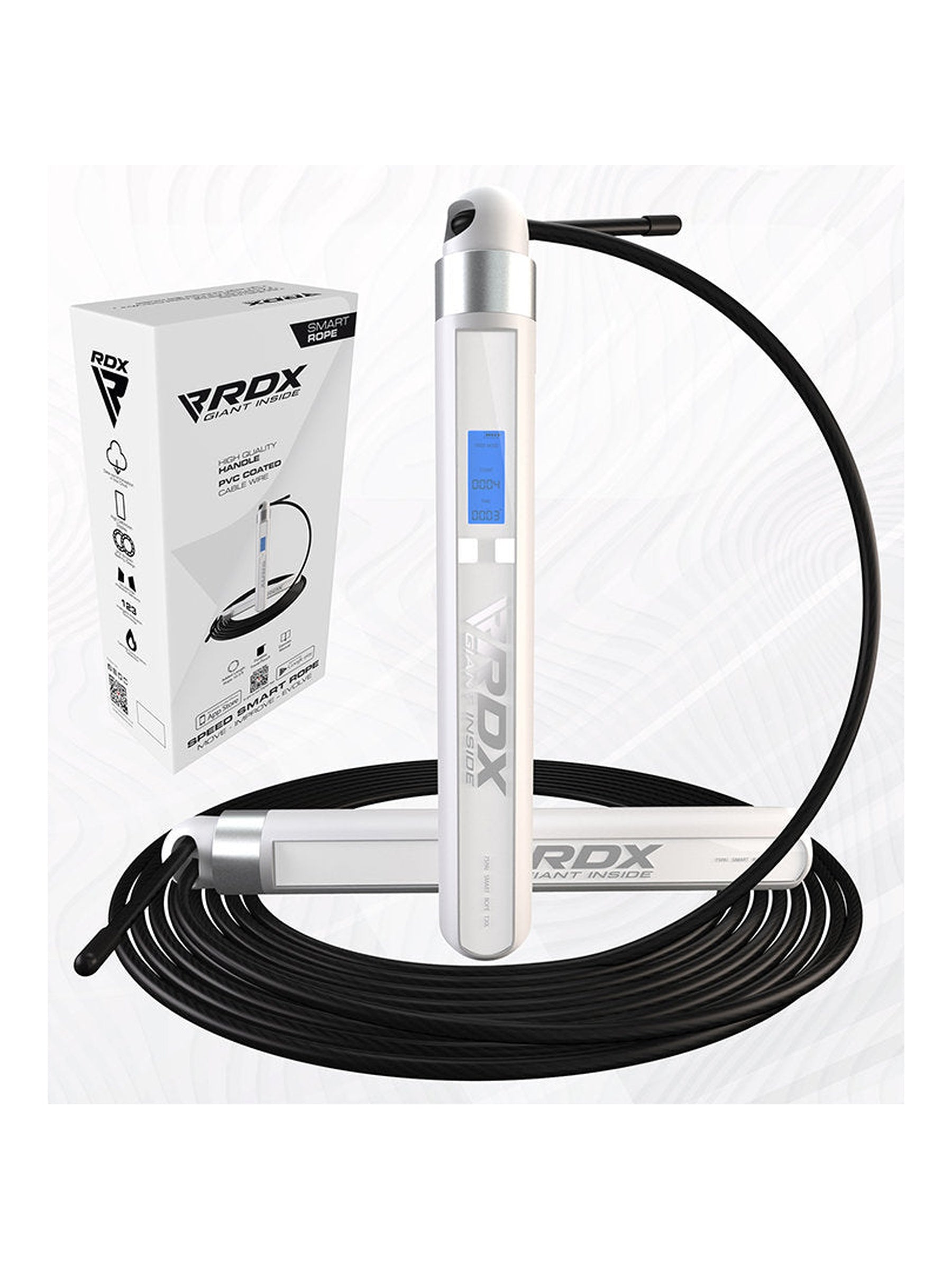 RDX 75P Rechargeable Smart Digital Counter Skipping Rope – 10.3ft with USB & App