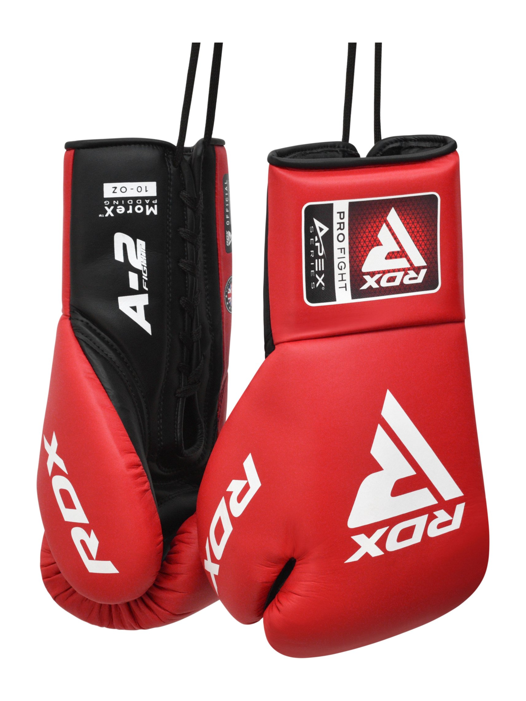 RDX APEX Competition Fight Lace Up Boxing Gloves – Pro Fight Gloves | Red & Blue | 8–10 oz