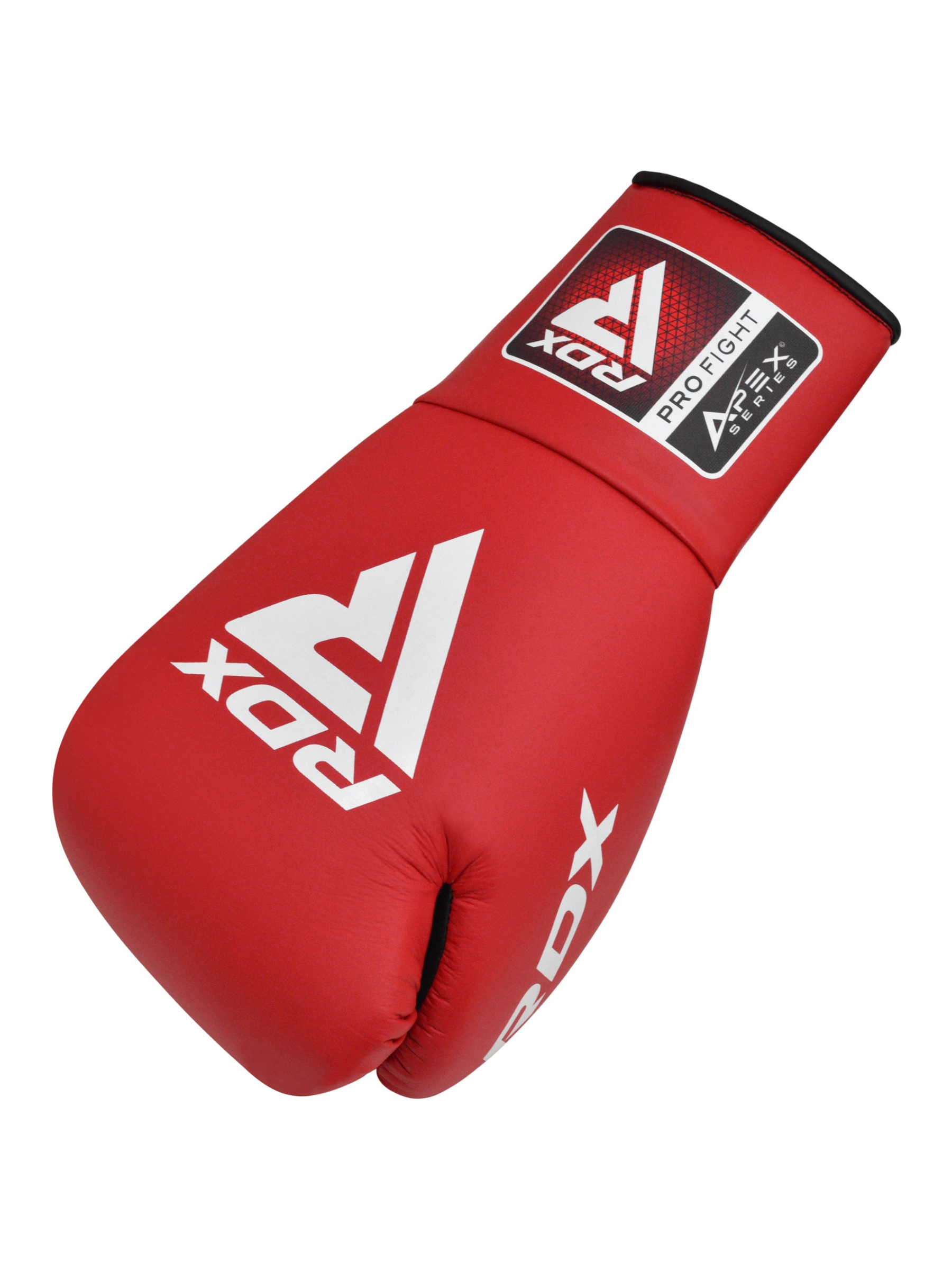 RDX APEX Competition Fight Lace Up Boxing Gloves – Pro Fight Gloves | Red & Blue | 8–10 oz