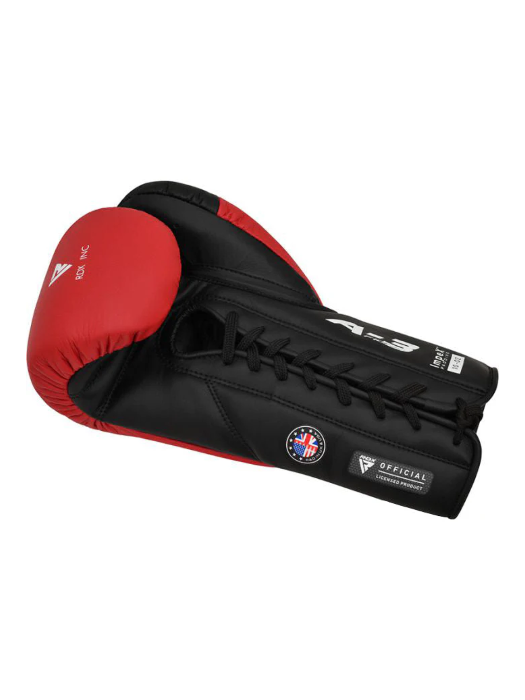 RDX APEX A3 Competition Lace-Up Fight Boxing Gloves – Pro Fight Gloves | Red & Blue | 8–10 oz