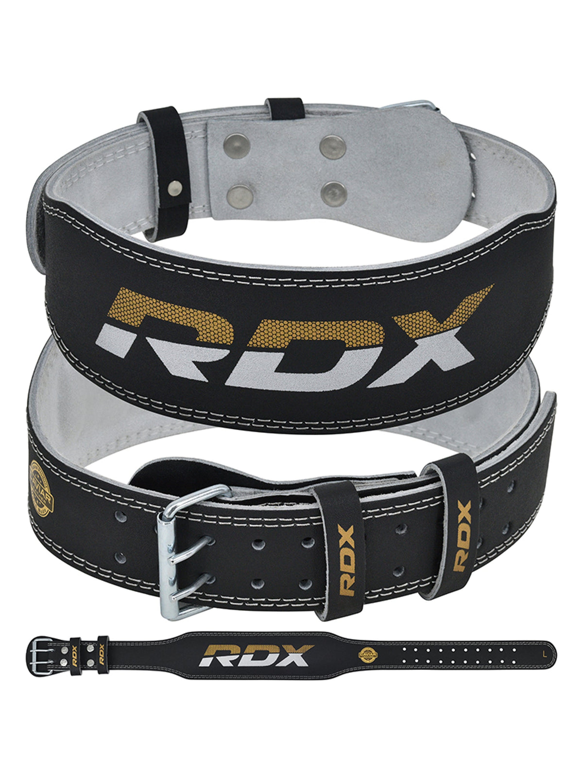 RDX 4 Inch Leather Weightlifting Gym Belt