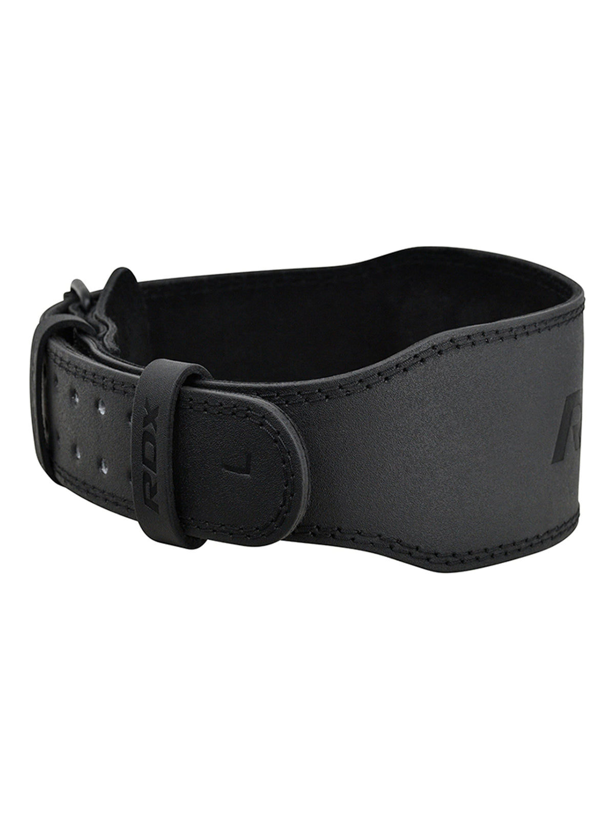 RDX 4 Inch Leather Weightlifting Gym Belt - Full Black