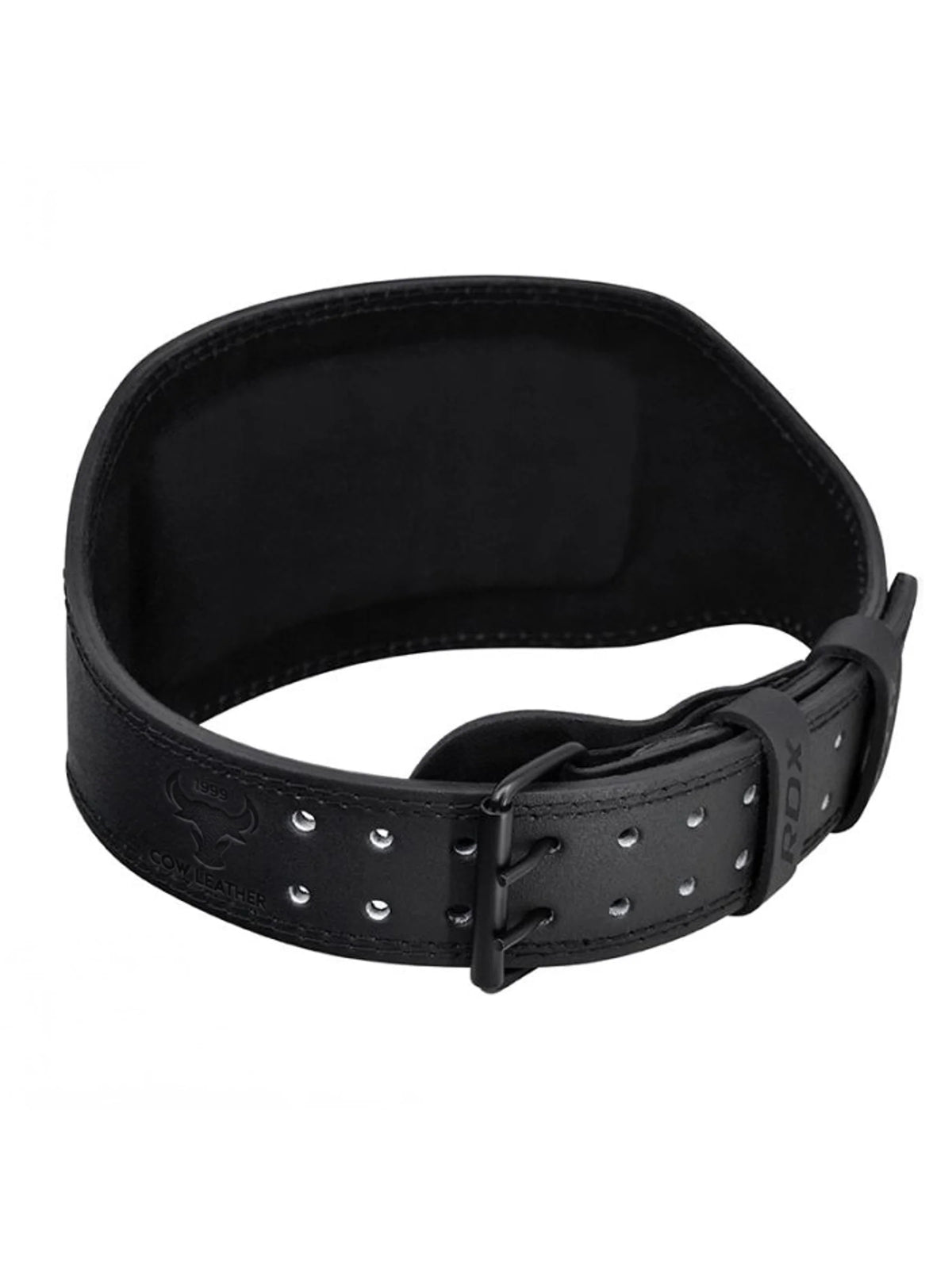 RDX 6 Inch Leather Gym Belt - Full Black