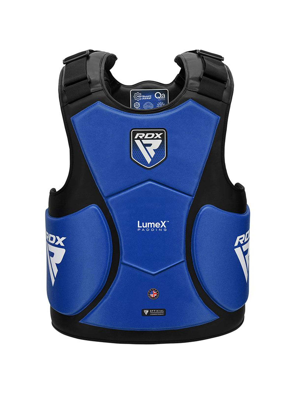 RDX APEX Coach Body Protector, blue, front view