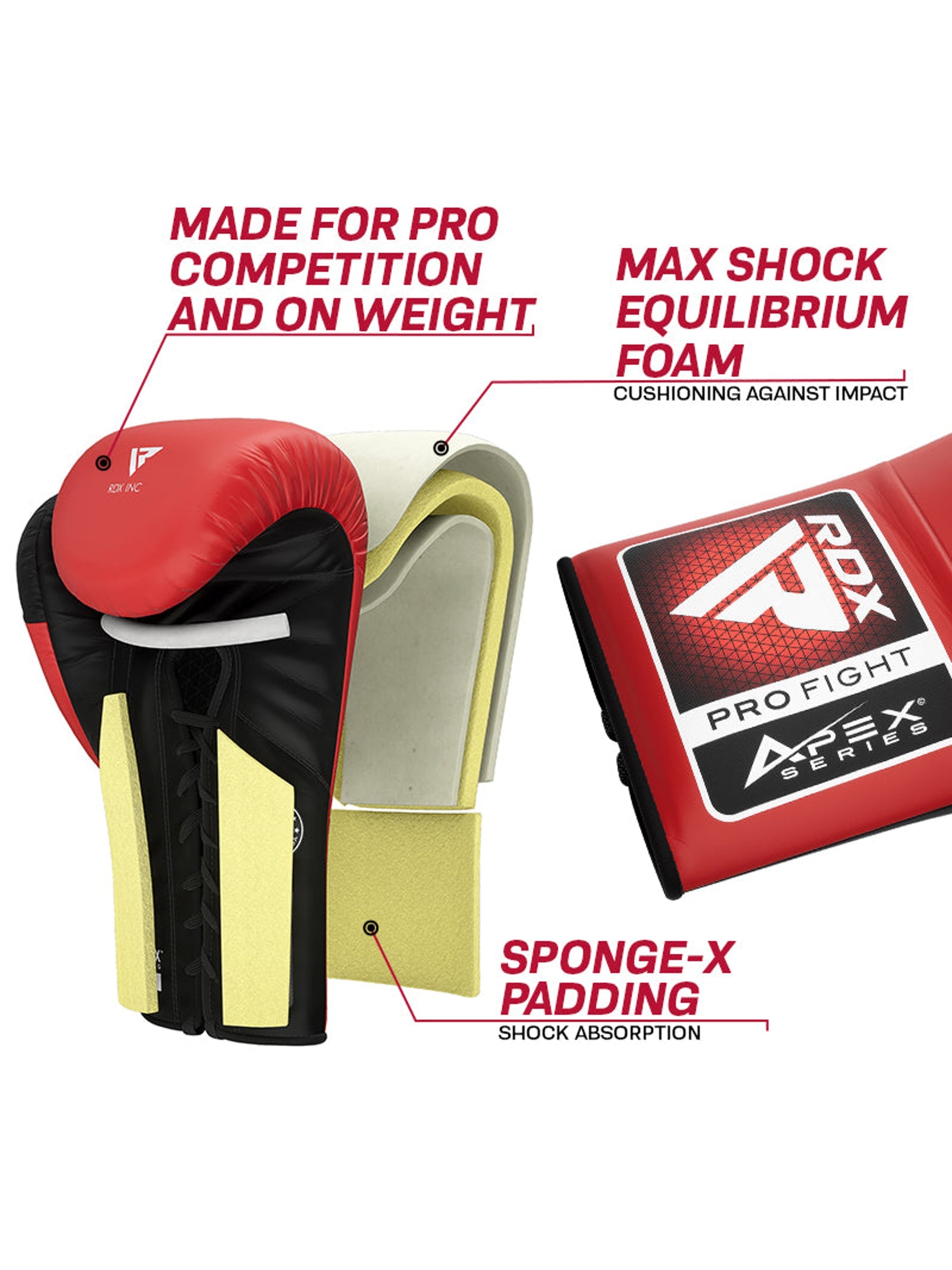 RDX APEX A3 Competition Lace-Up Fight Boxing Gloves