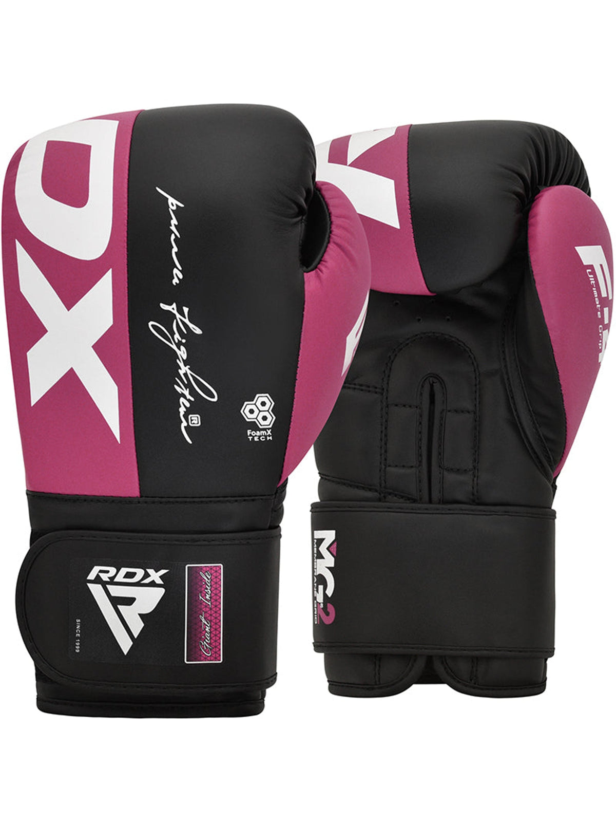RDX F4 Boxing Sparring Gloves Hook & Loop, pink/black, front pair