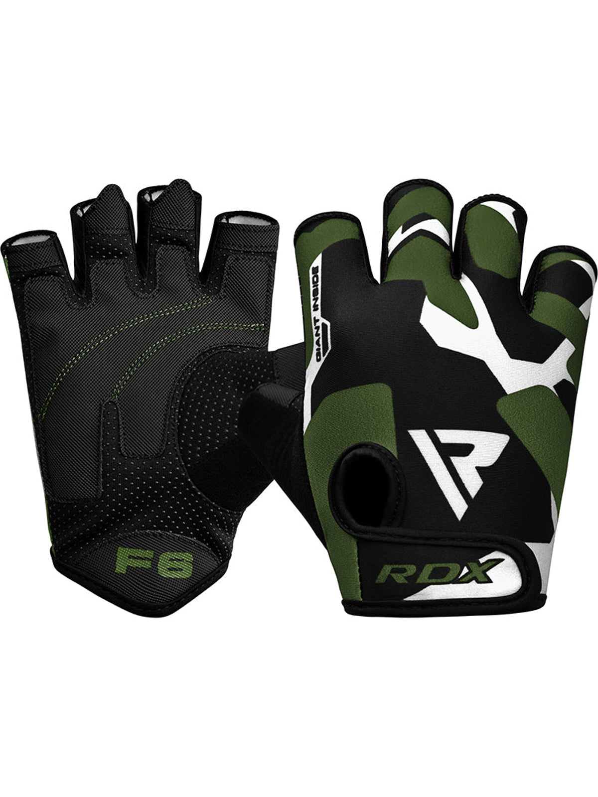 RDX F6 Fitness Gym Gloves, green, main image