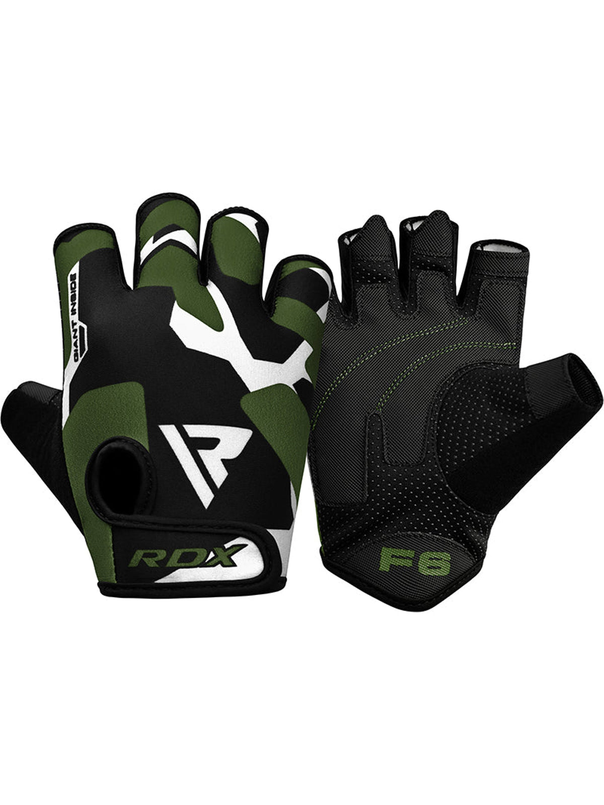 RDX F6 Fitness Gym Gloves, green, image 2