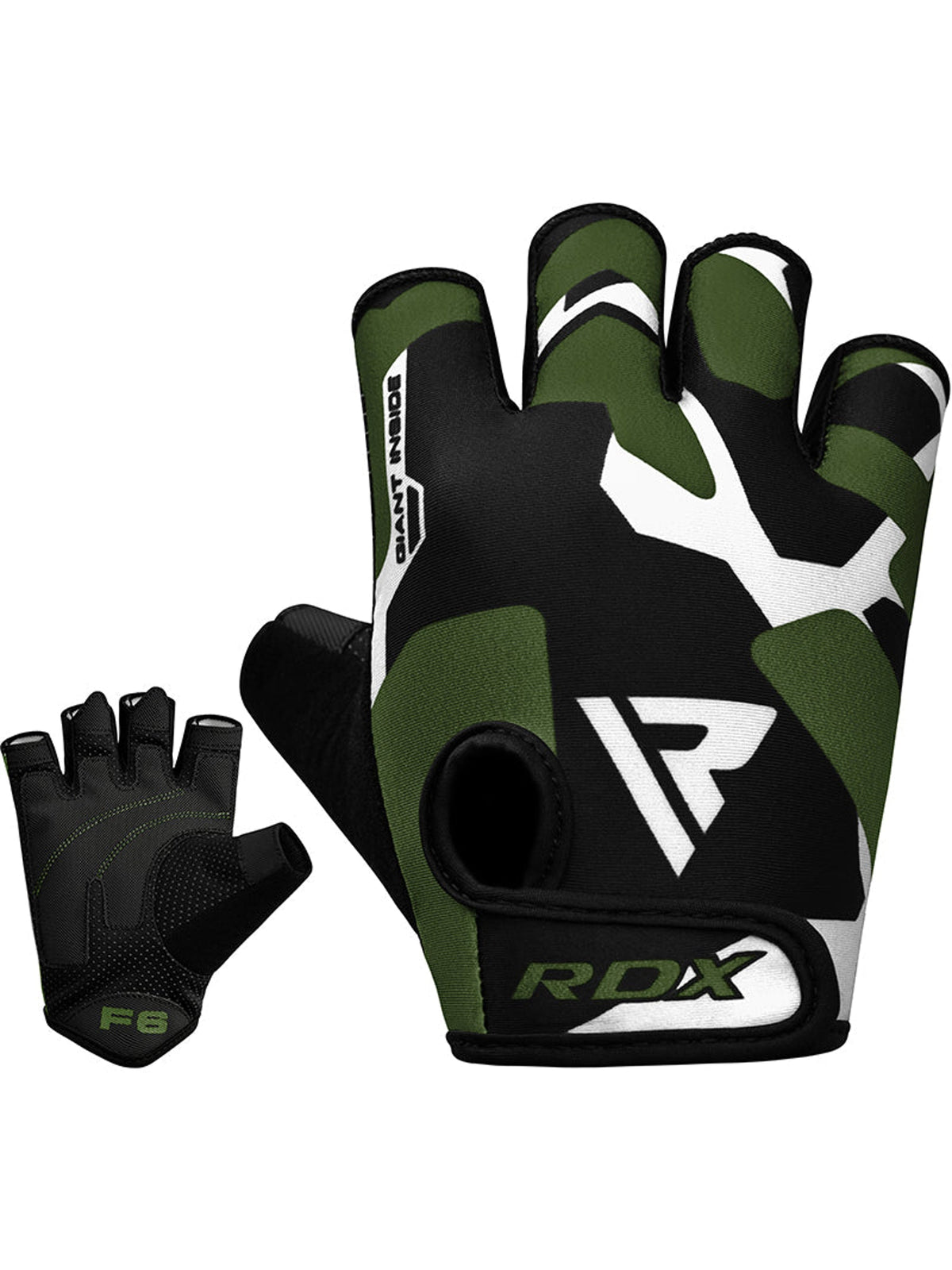 RDX F6 Fitness Gym Gloves, green, feature graphic