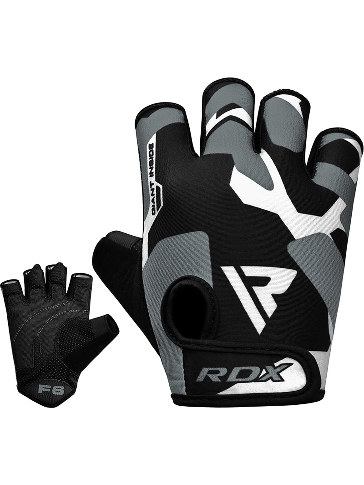 RDX F6 Fitness Gym Gloves, grey, feature graphic