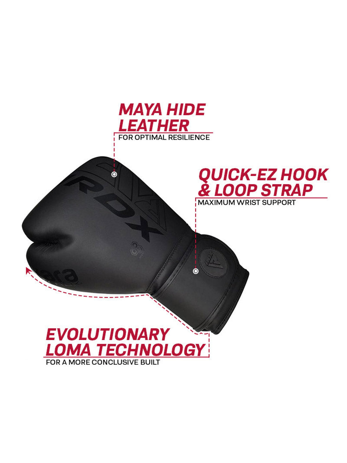 RDX F6 Kara Kids Boxing Gloves 6oz - Black