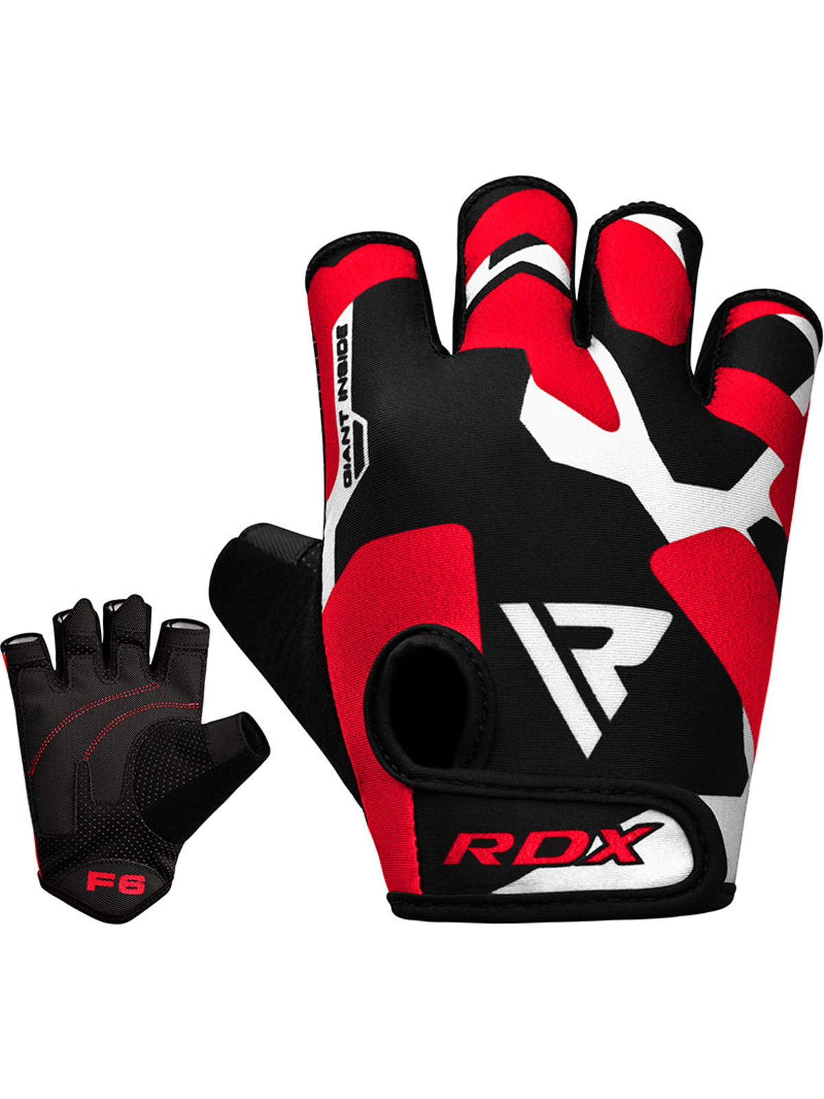RDX F6 Fitness Gym Gloves, red, feature graphic