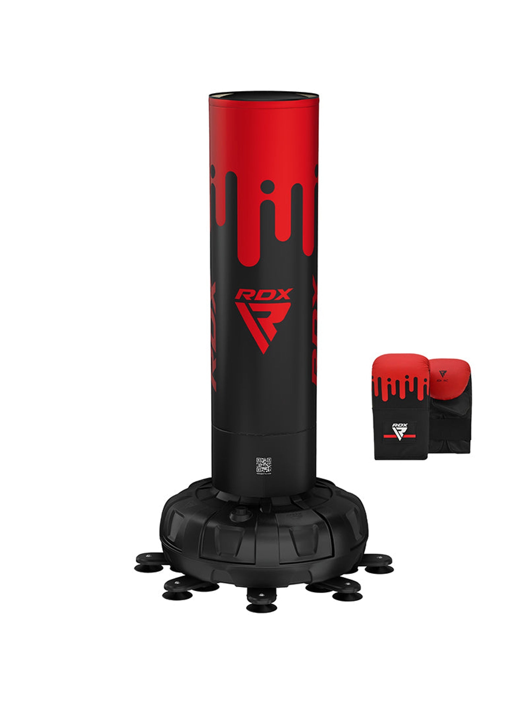 RDX F9 6ft Free-Standing Punch Bag with Bag Mitts - Red