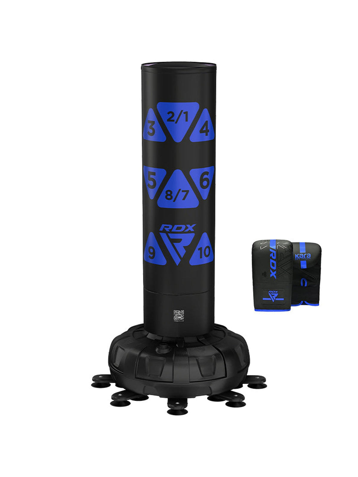 RDX KT Ronin 6ft Free Standing Target Punch Bag with Mitts Set – Blue