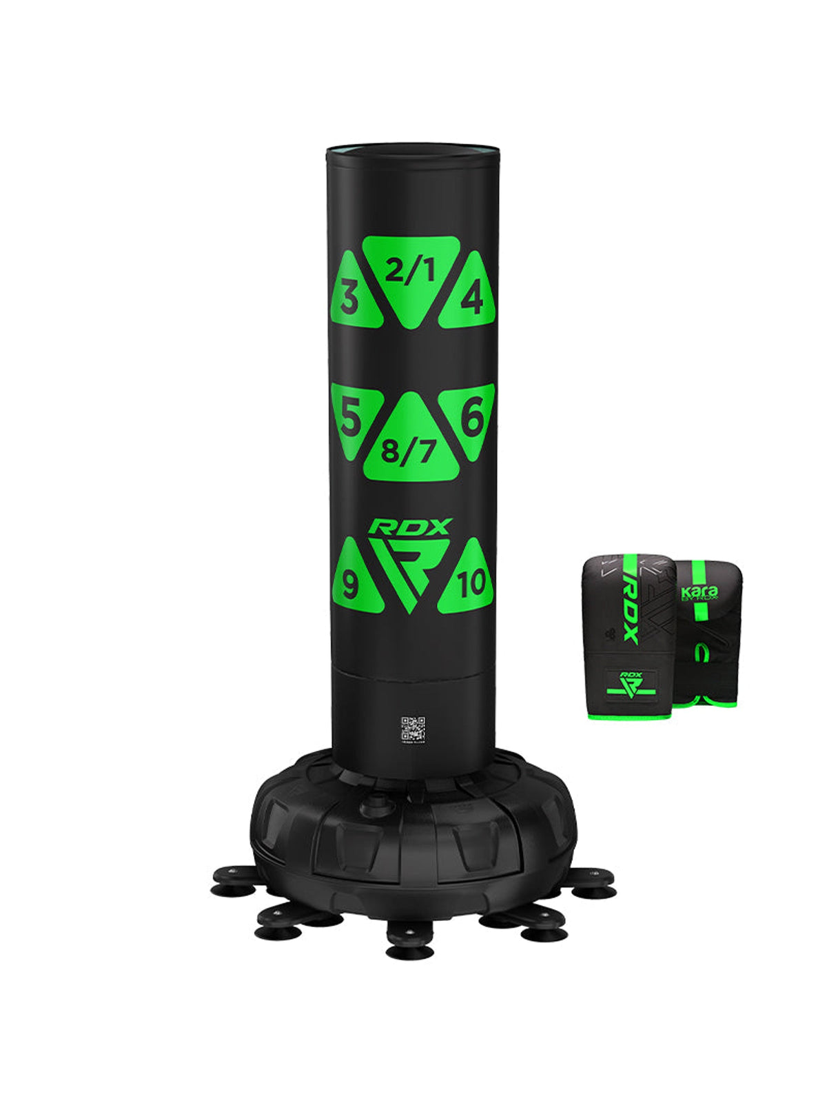 RDX KT Ronin 6ft Free Standing Target Punch Bag with Mitts Set – Green