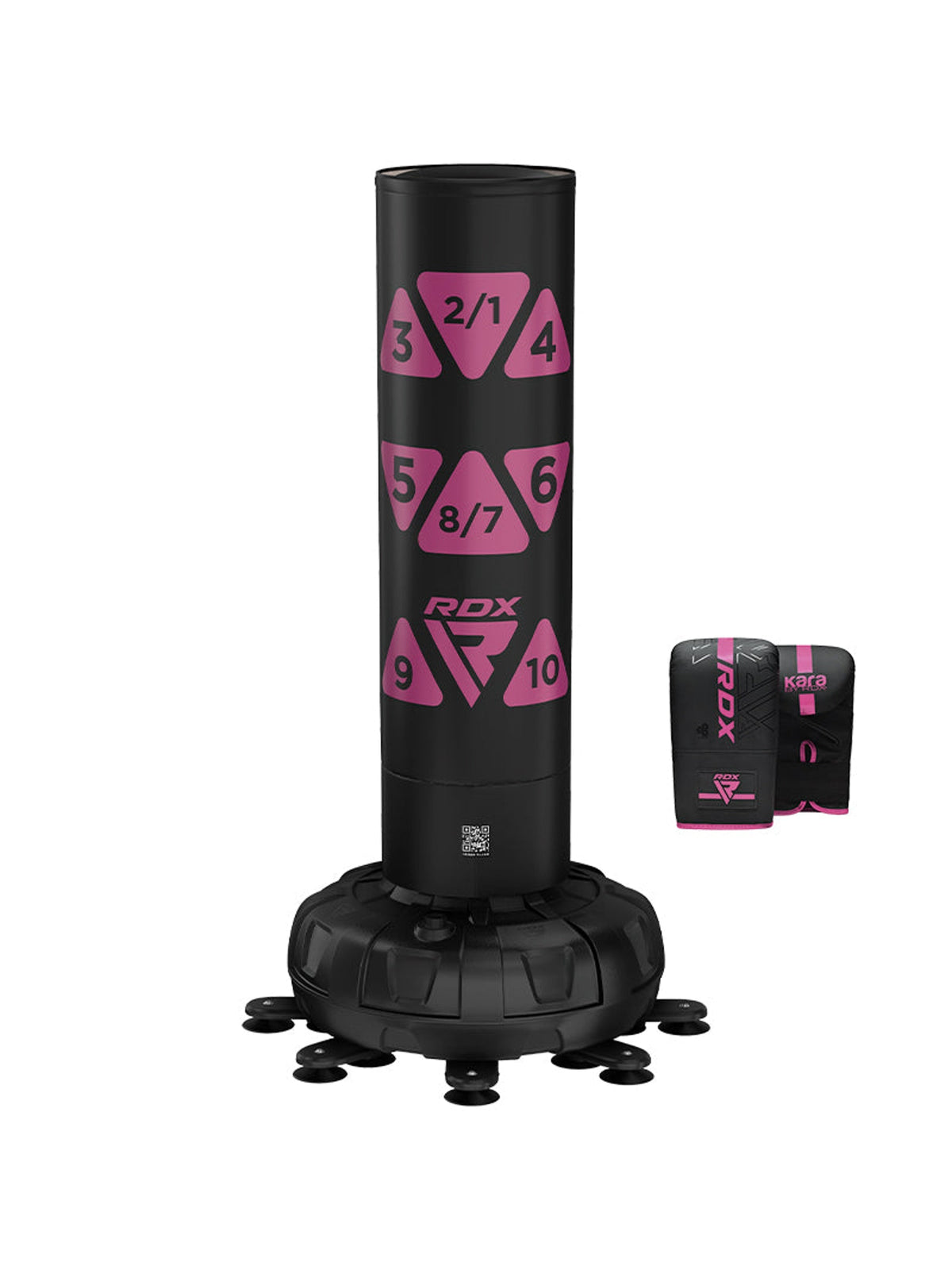 RDX KT Ronin 6ft Free Standing Target Punch Bag with Mitts Set – Pink