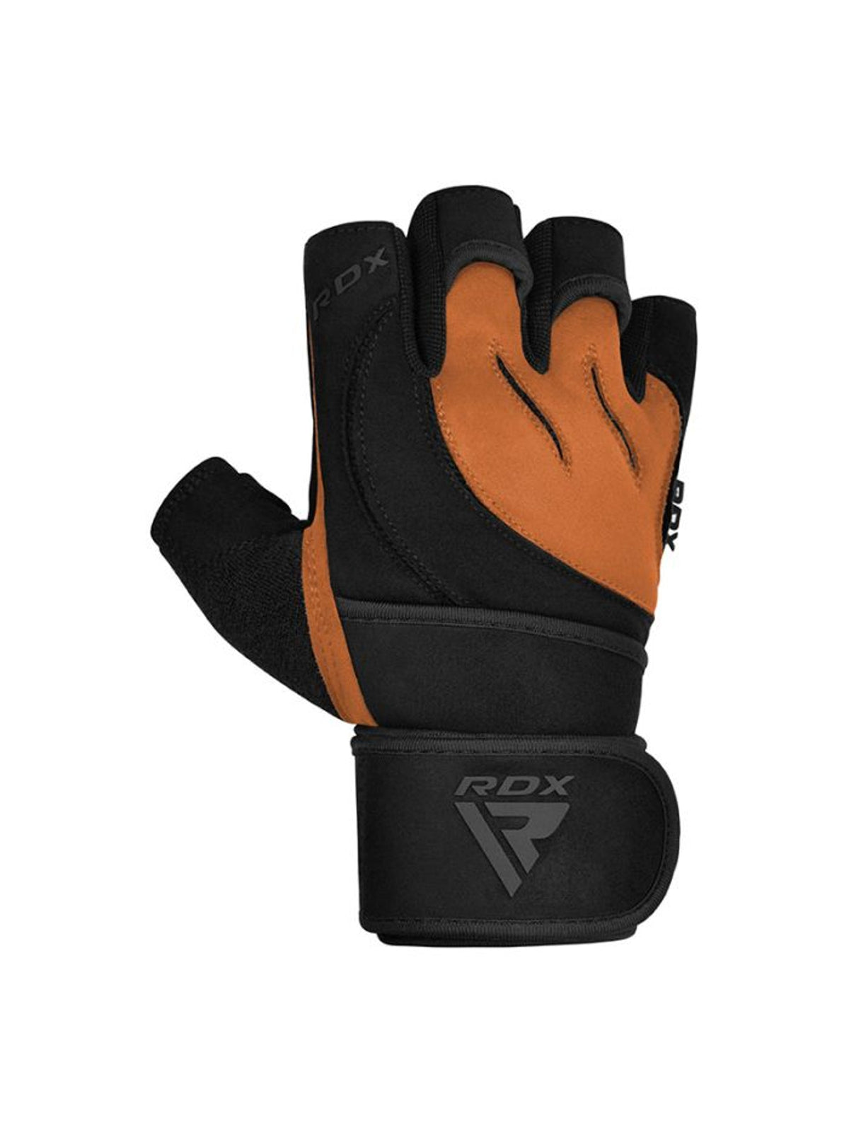 RDX L4 Open Finger Weightlifting Gym Gloves - Tan