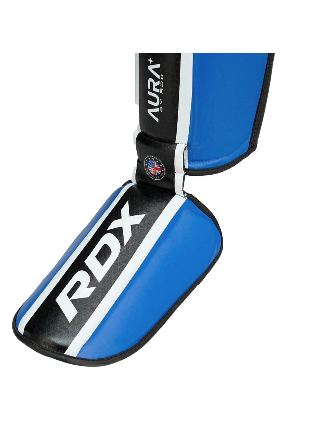 RDX Aura Plus T-17 Shin Instep Guards - Blue/Black