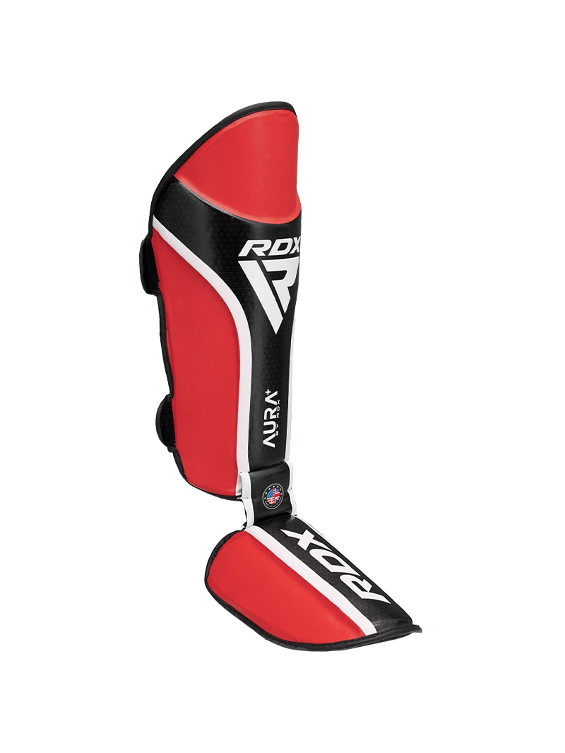 RDX Aura Plus T-17 Shin Instep Guards - Red/Black