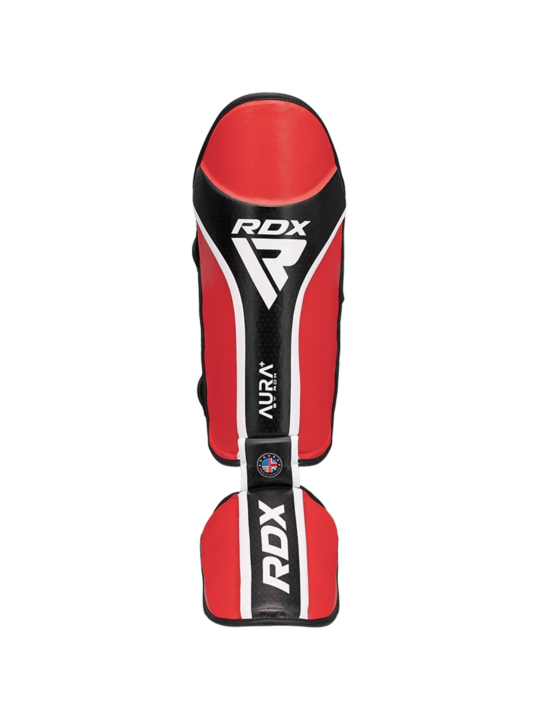 RDX Aura Plus T-17 Shin Instep Guards - Red/Black