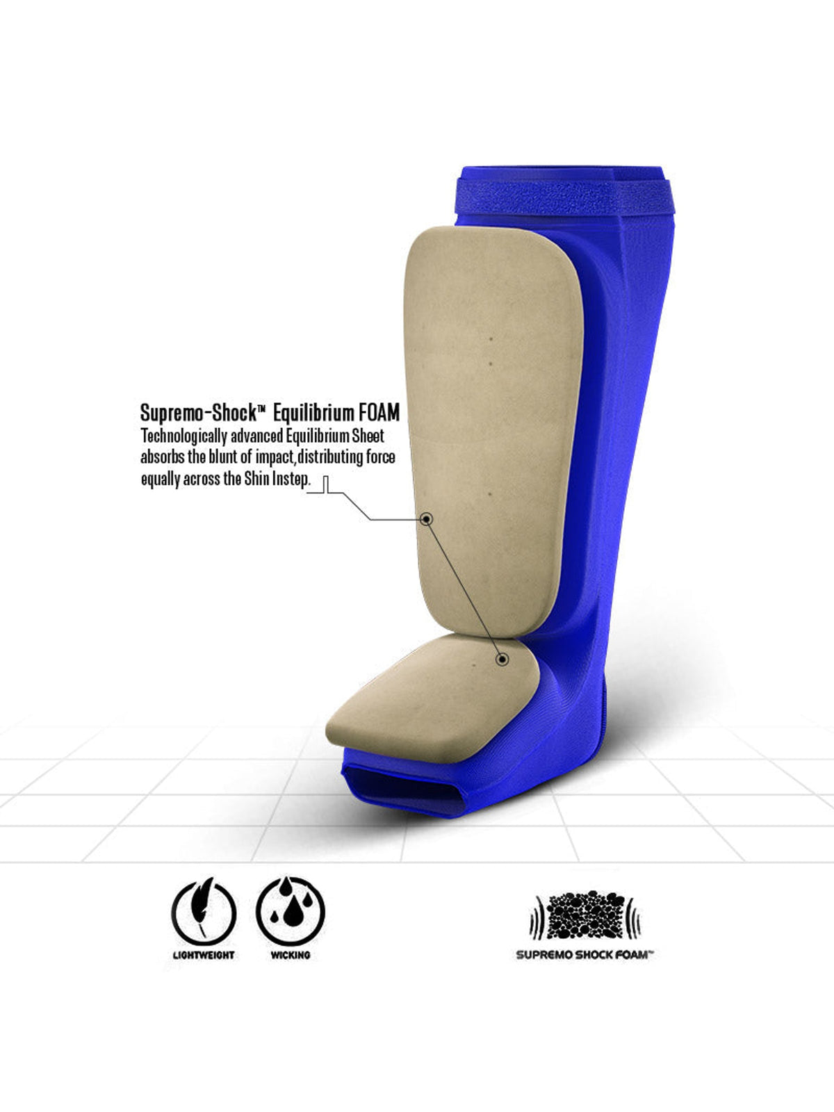 RDX SIB Shin Instep Guard - Blue/White