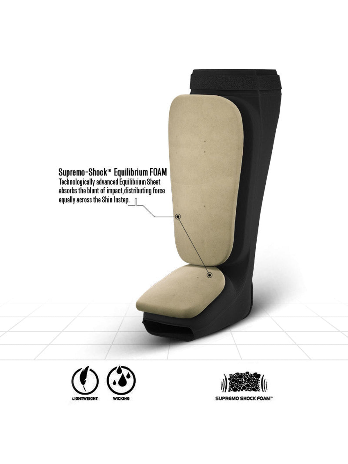 RDX SIB Shin Instep Guard - Black/White