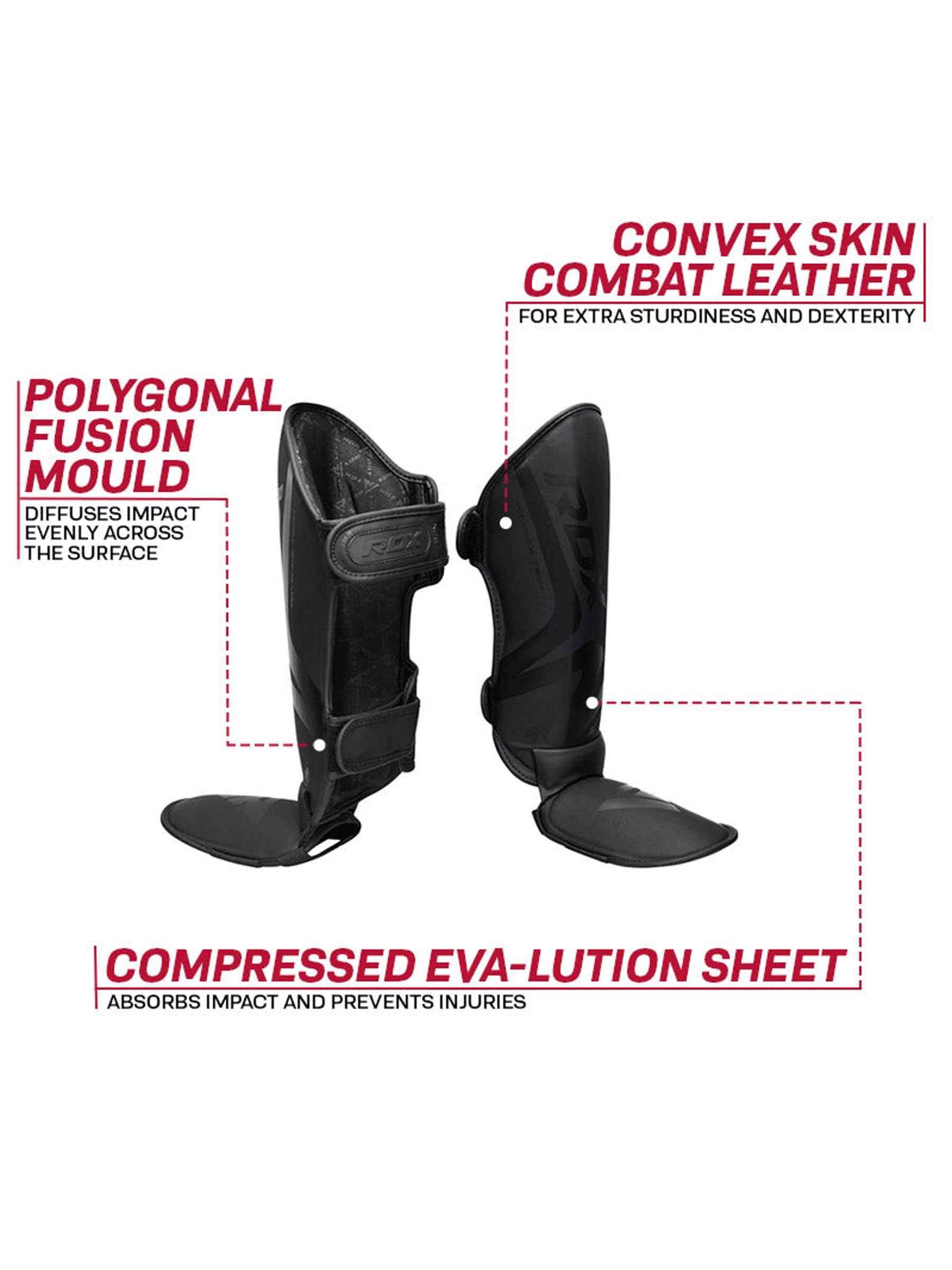 RDX T15 Noir Shin Instep Guards - Black