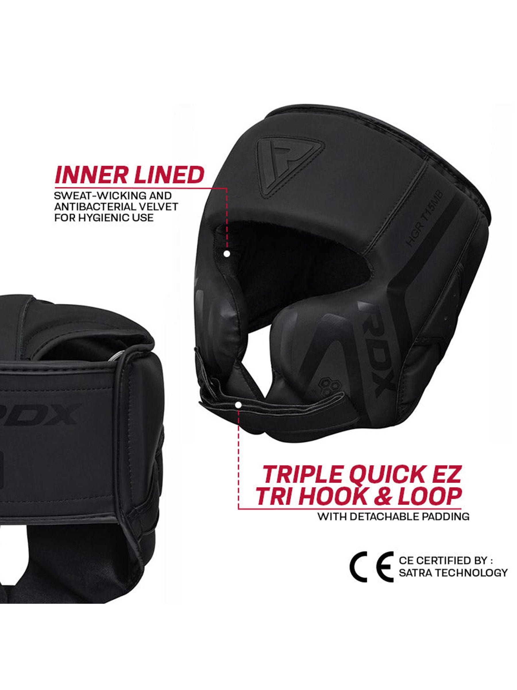 RDX T15 Noir Cheek Protector Head Guard - Black