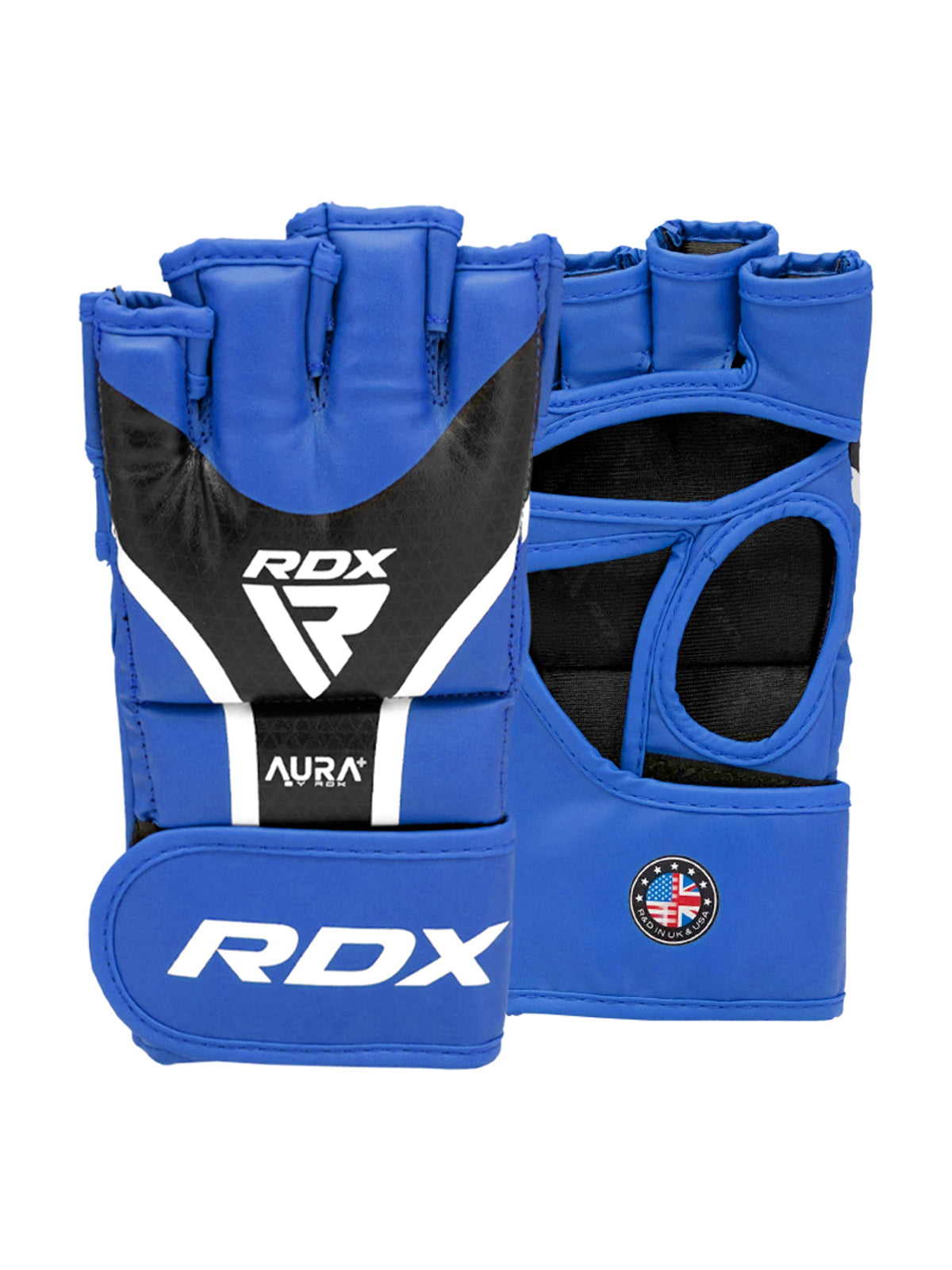 RDX Aura Plus T-17 MMA Grappling Gloves - Blue/Black
