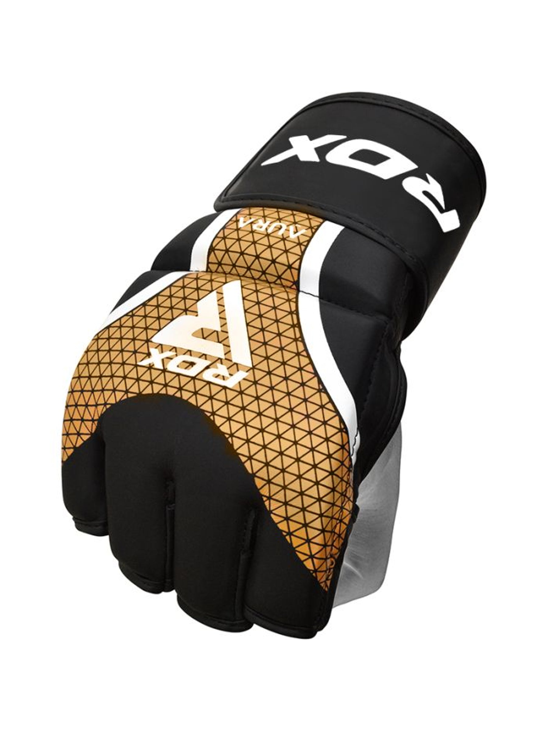 RDX Aura Plus T-17 MMA Grappling Gloves - Black/Gold