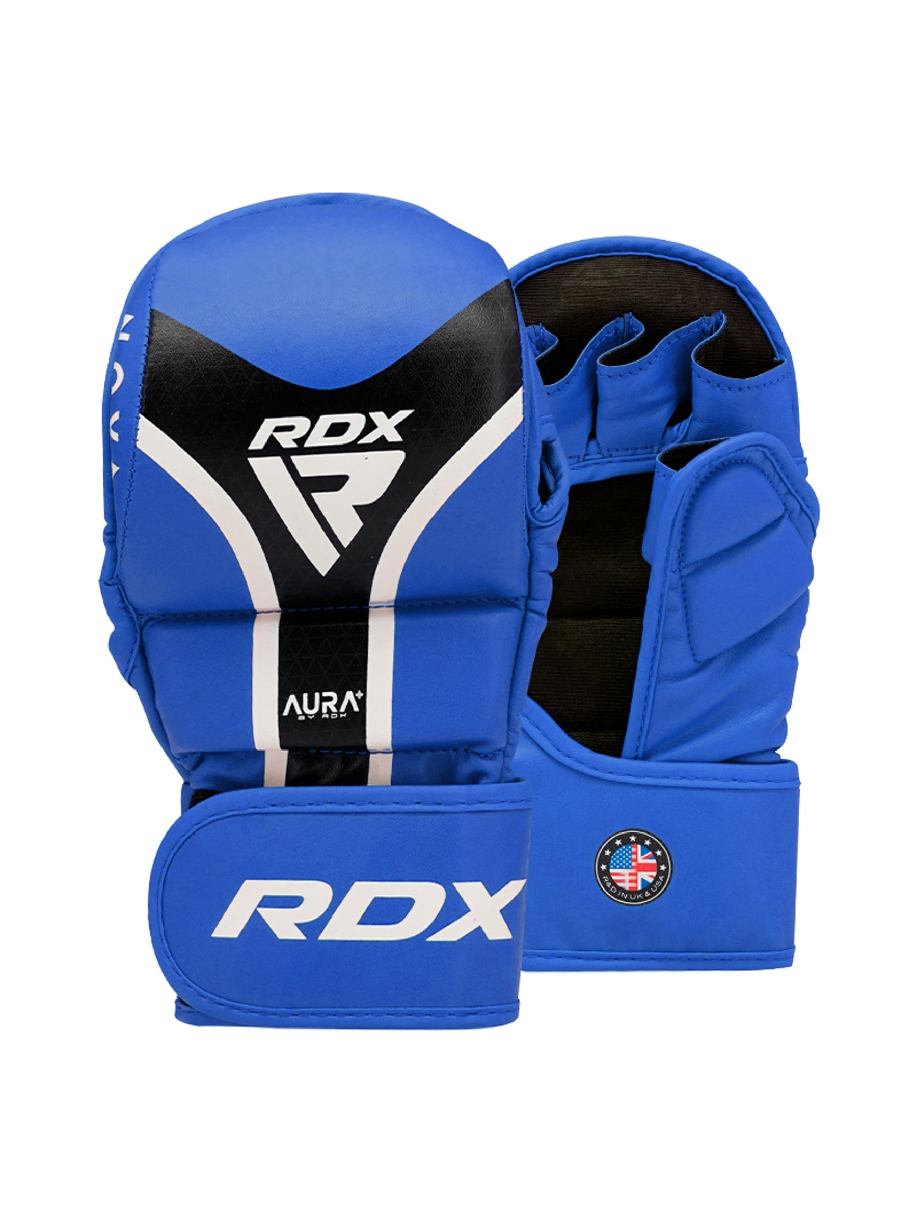 RDX Aura Plus T-17 Shooter Grappling Gloves - Blue/Black