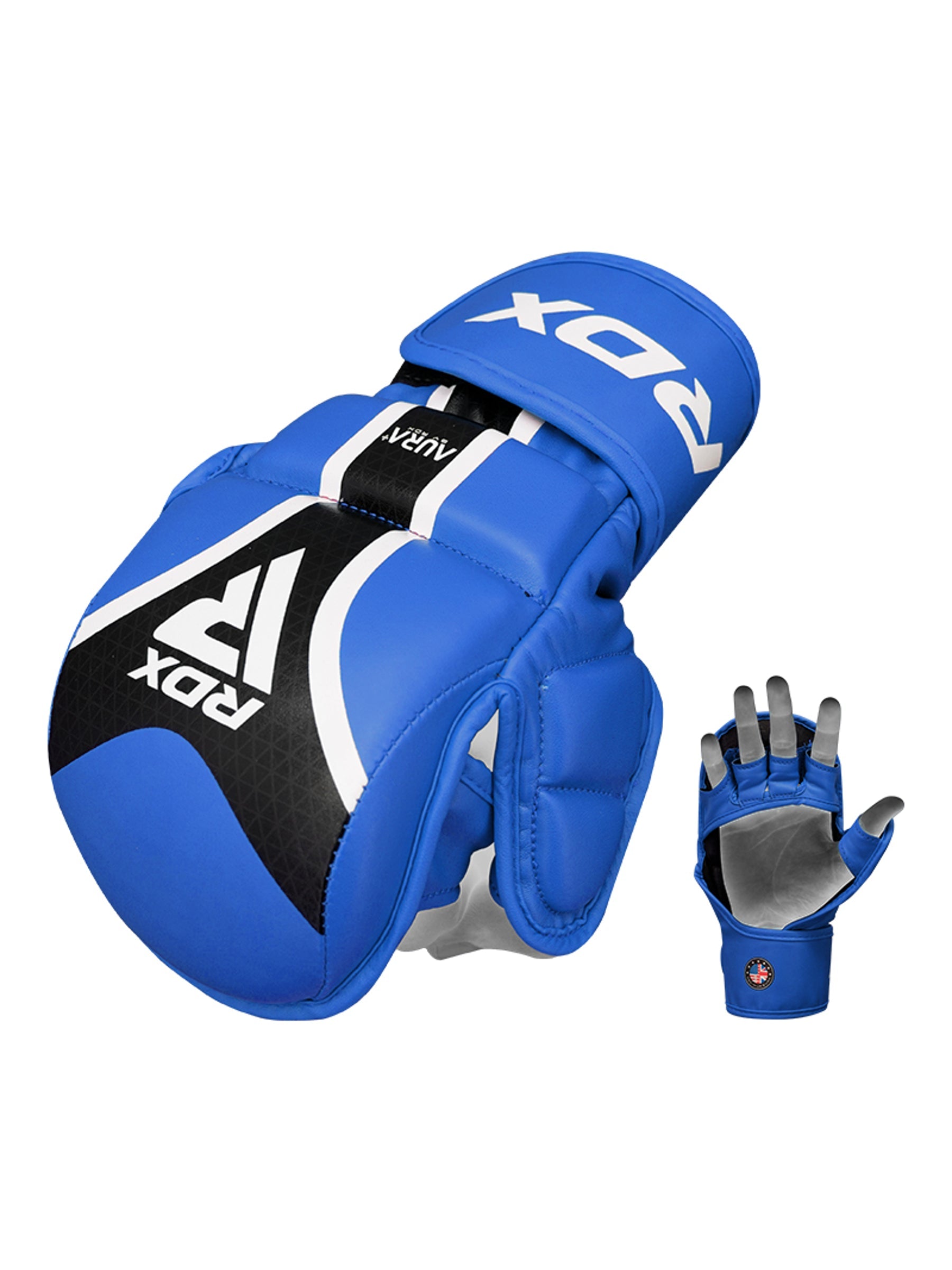 RDX Aura Plus T-17 Shooter Grappling Gloves - Blue/Black
