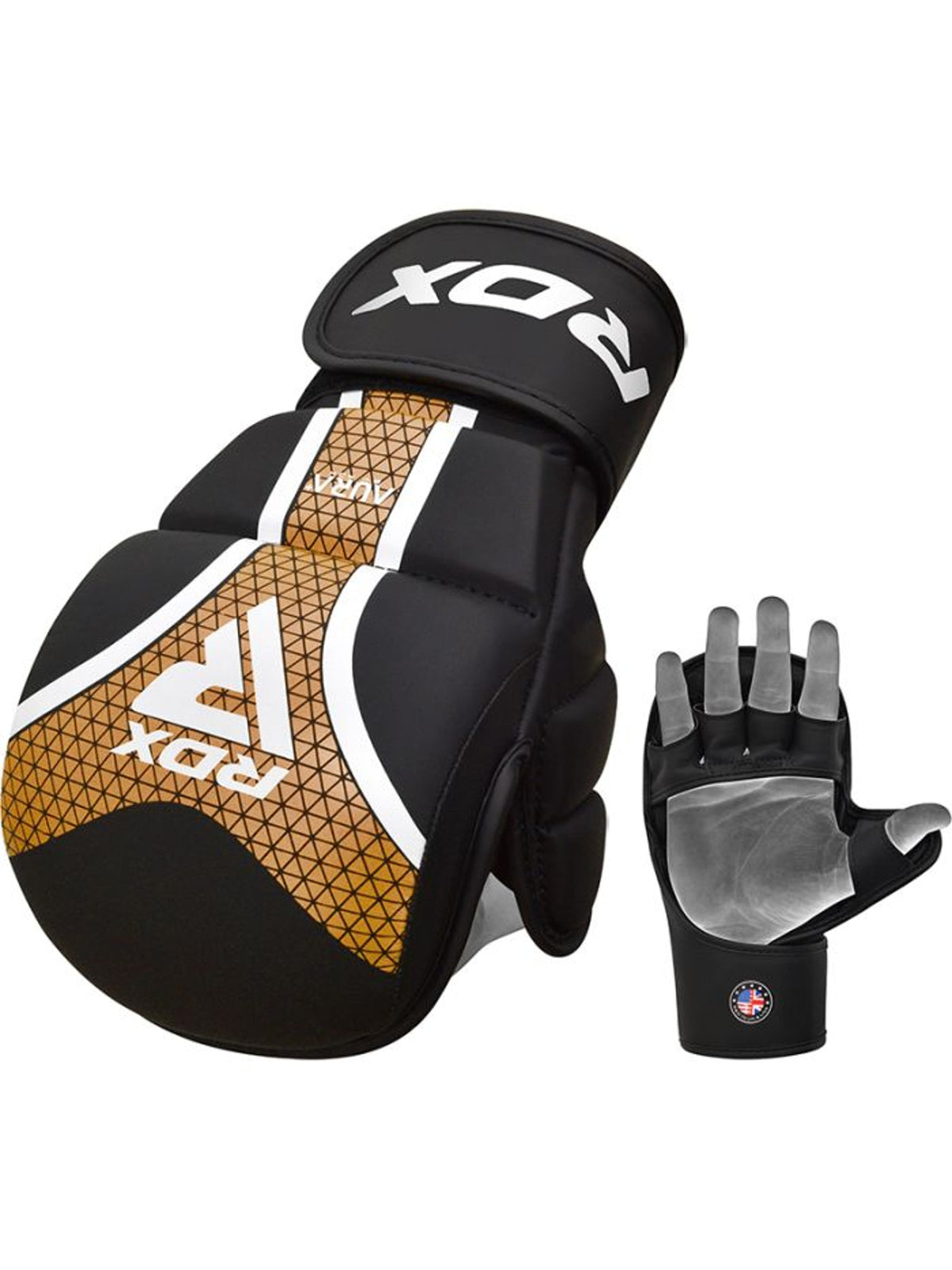 RDX Aura Plus T-17 Shooter Grappling Gloves - Black/Gold