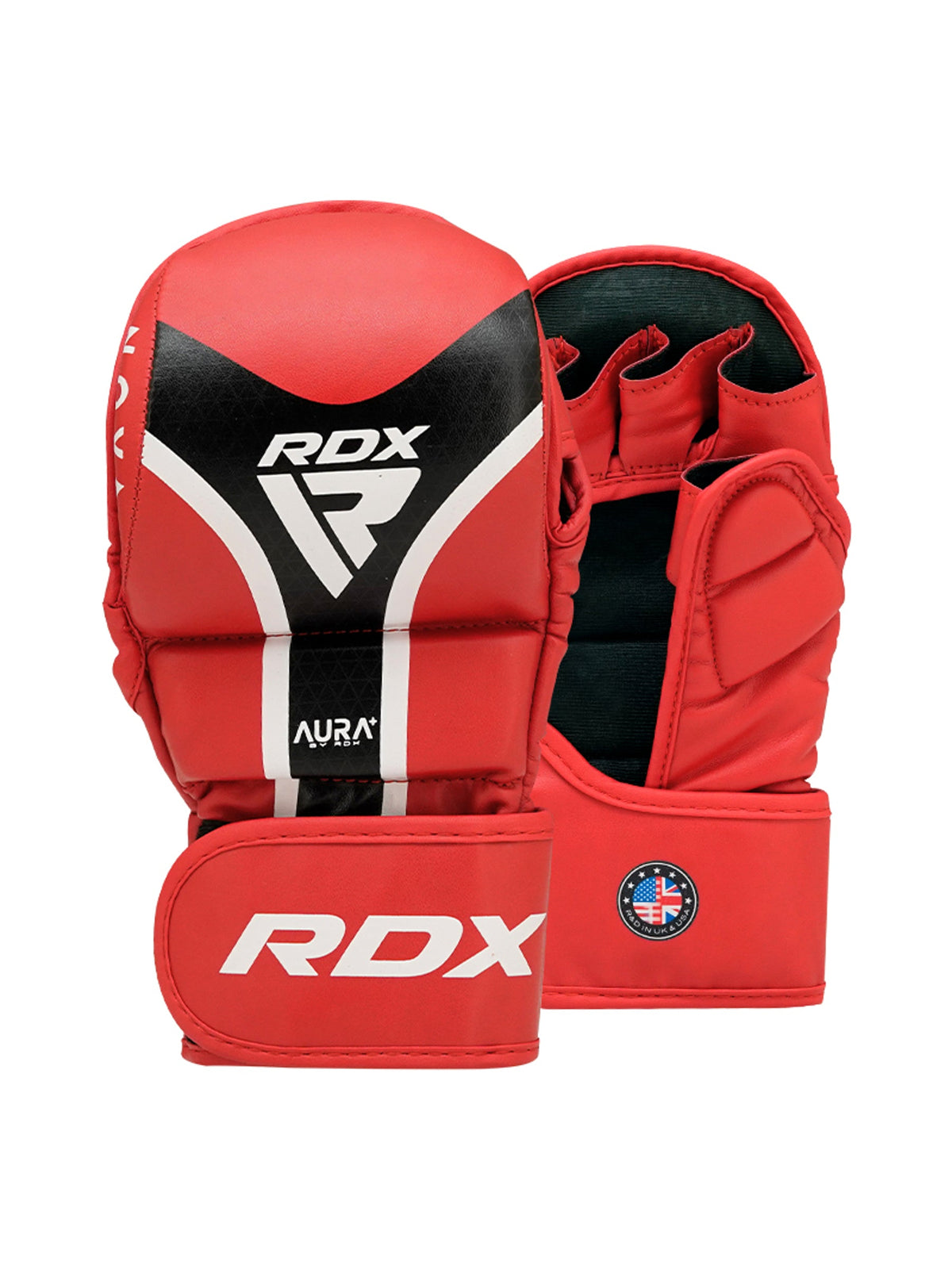 RDX Aura Plus T-17 Shooter Grappling Gloves - Red/Black