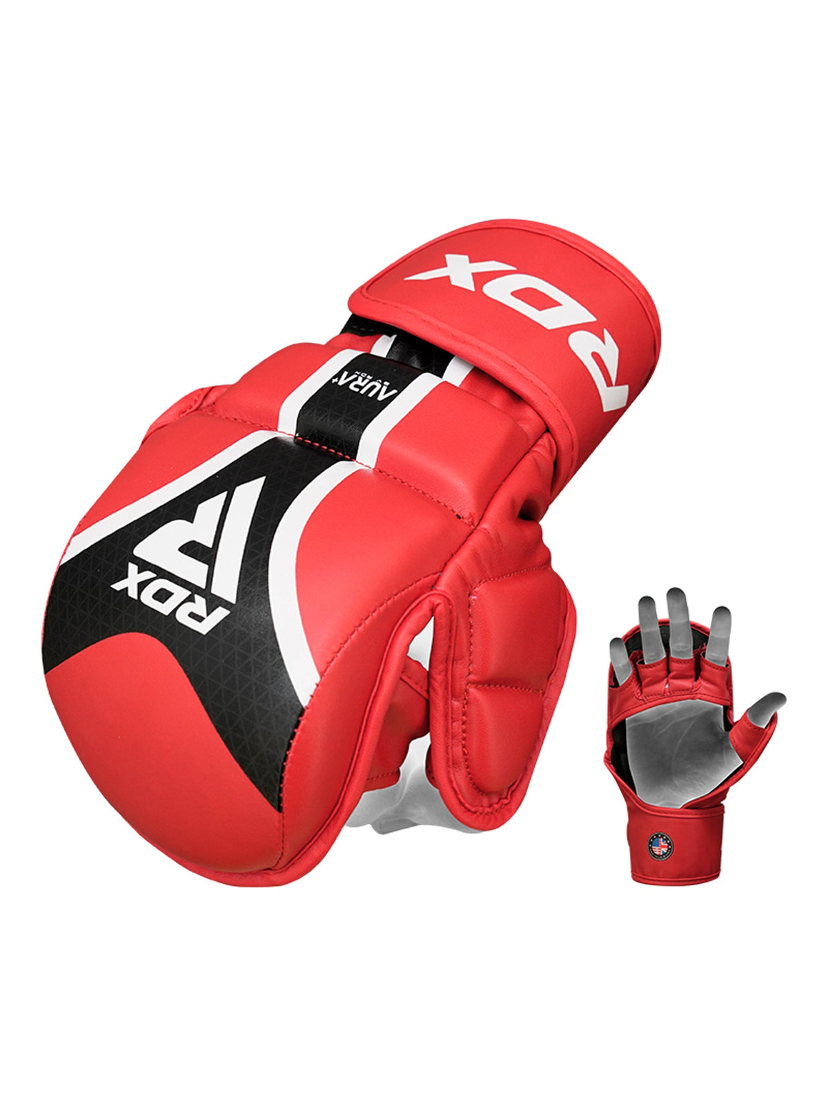 RDX Aura Plus T-17 Shooter Grappling Gloves - Red/Black