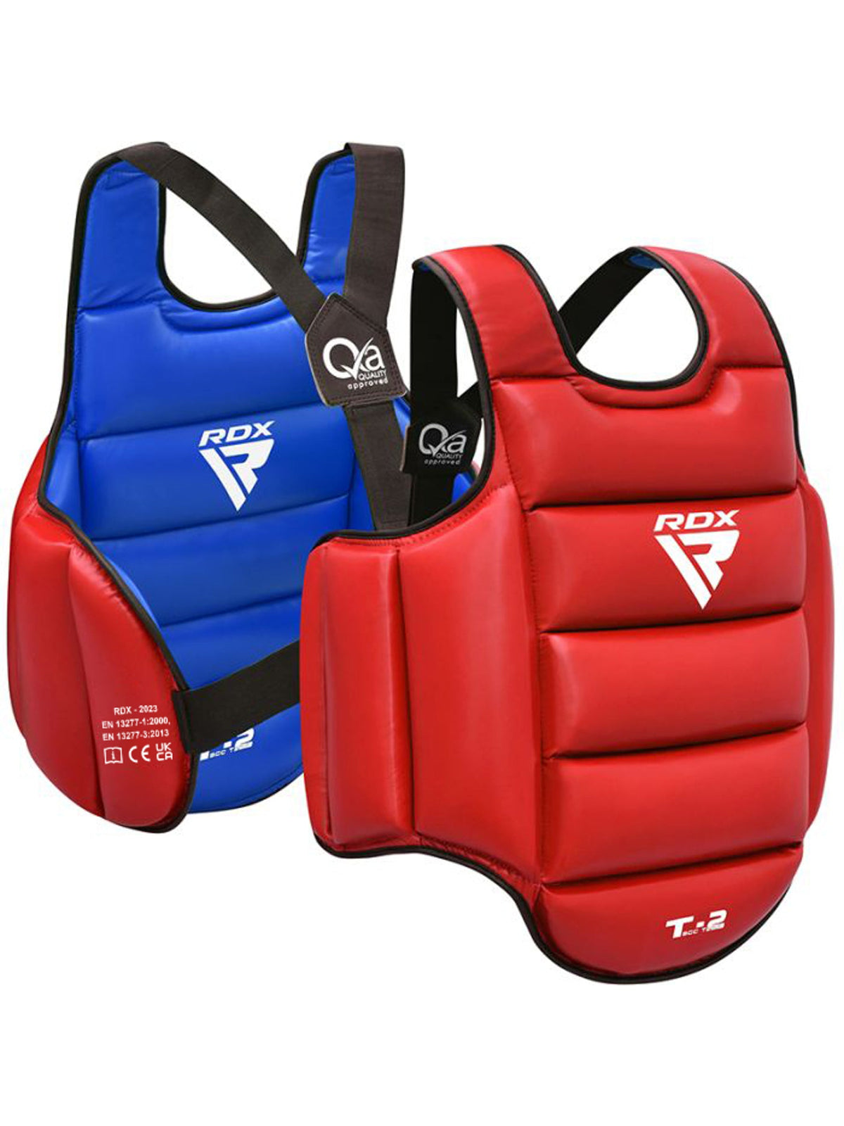 RDX T2 Karate Chest Guard - Red/Blue