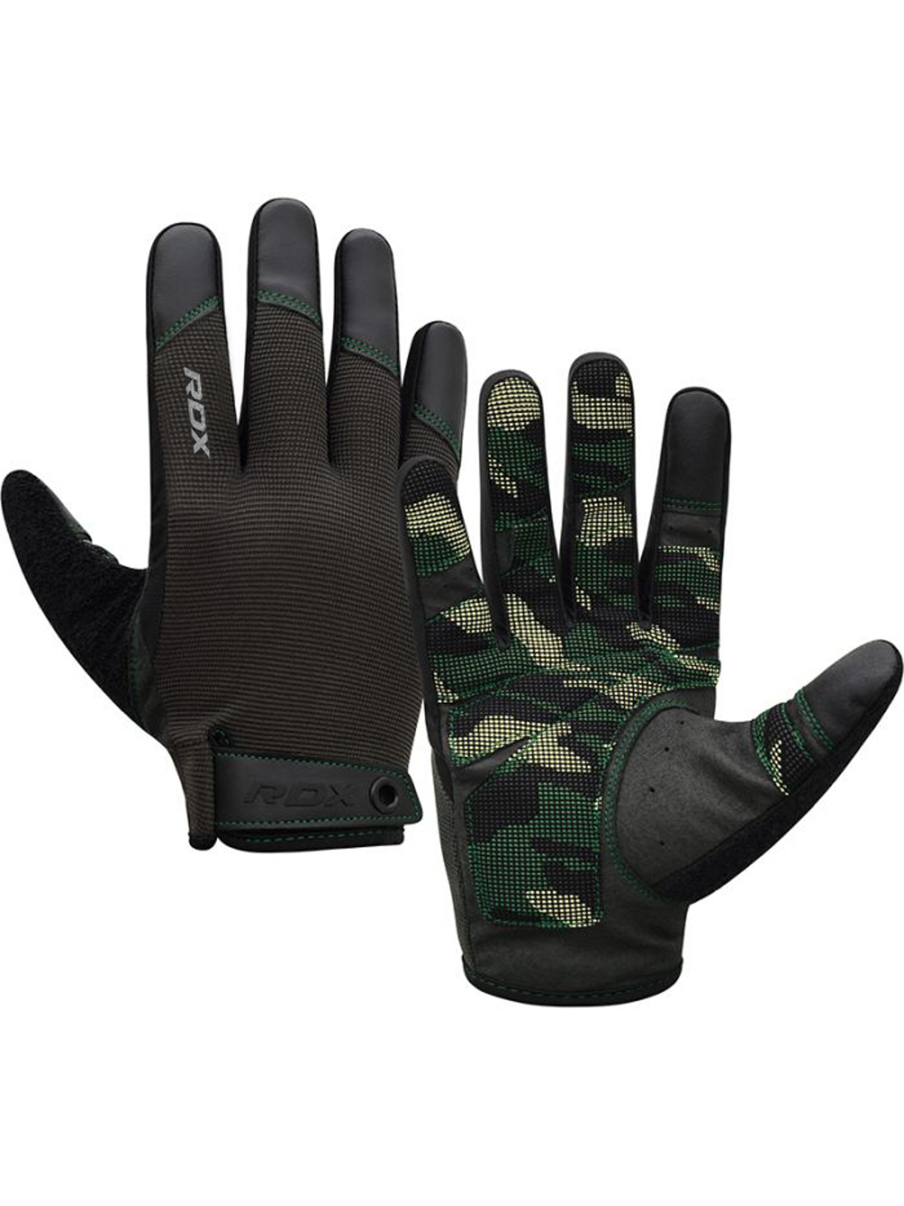 RDX T2 Weightlifting Full Finger Gym Gloves - Army Green