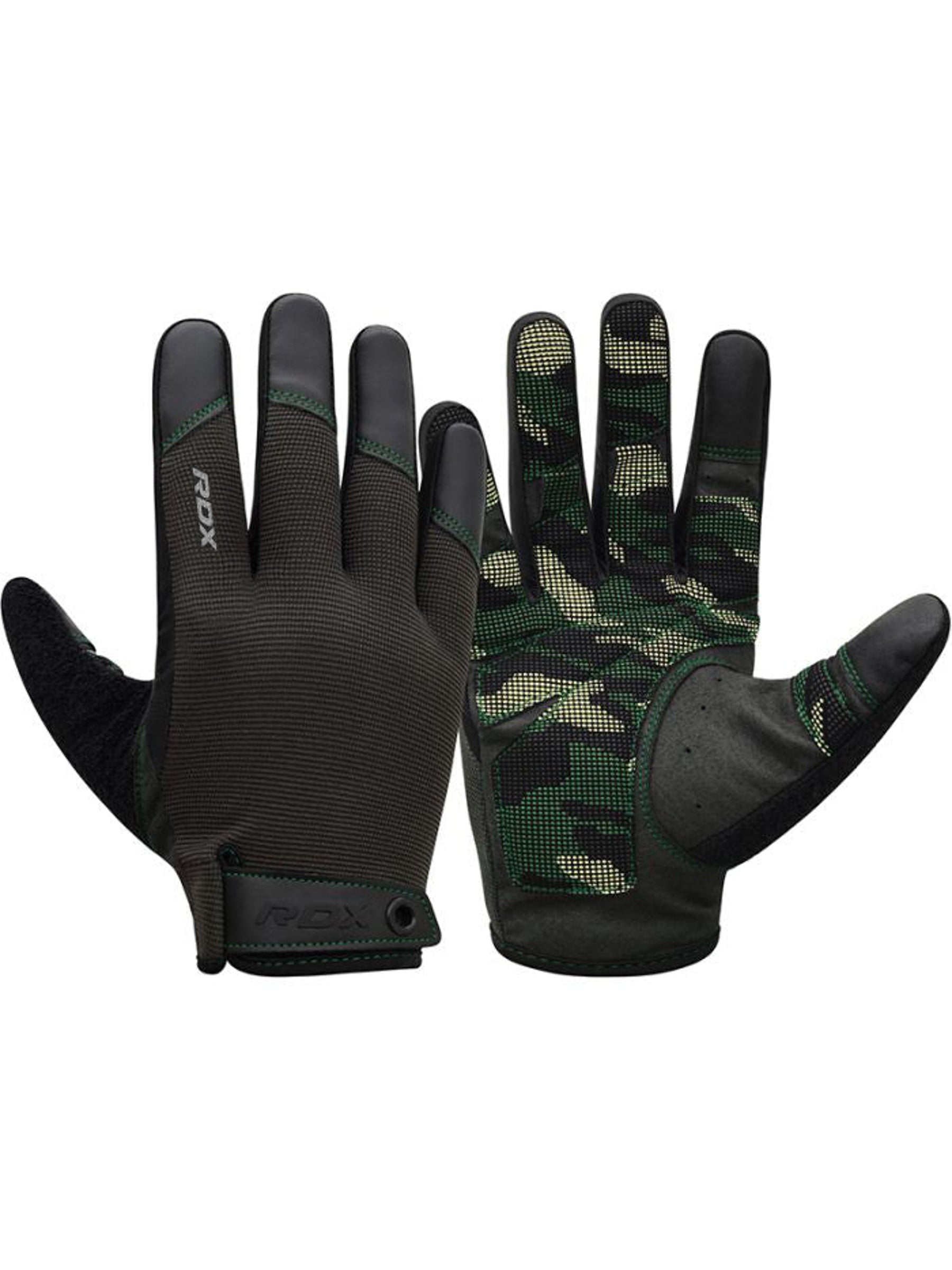 RDX T2 Weightlifting Full Finger Gym Gloves - Army Green