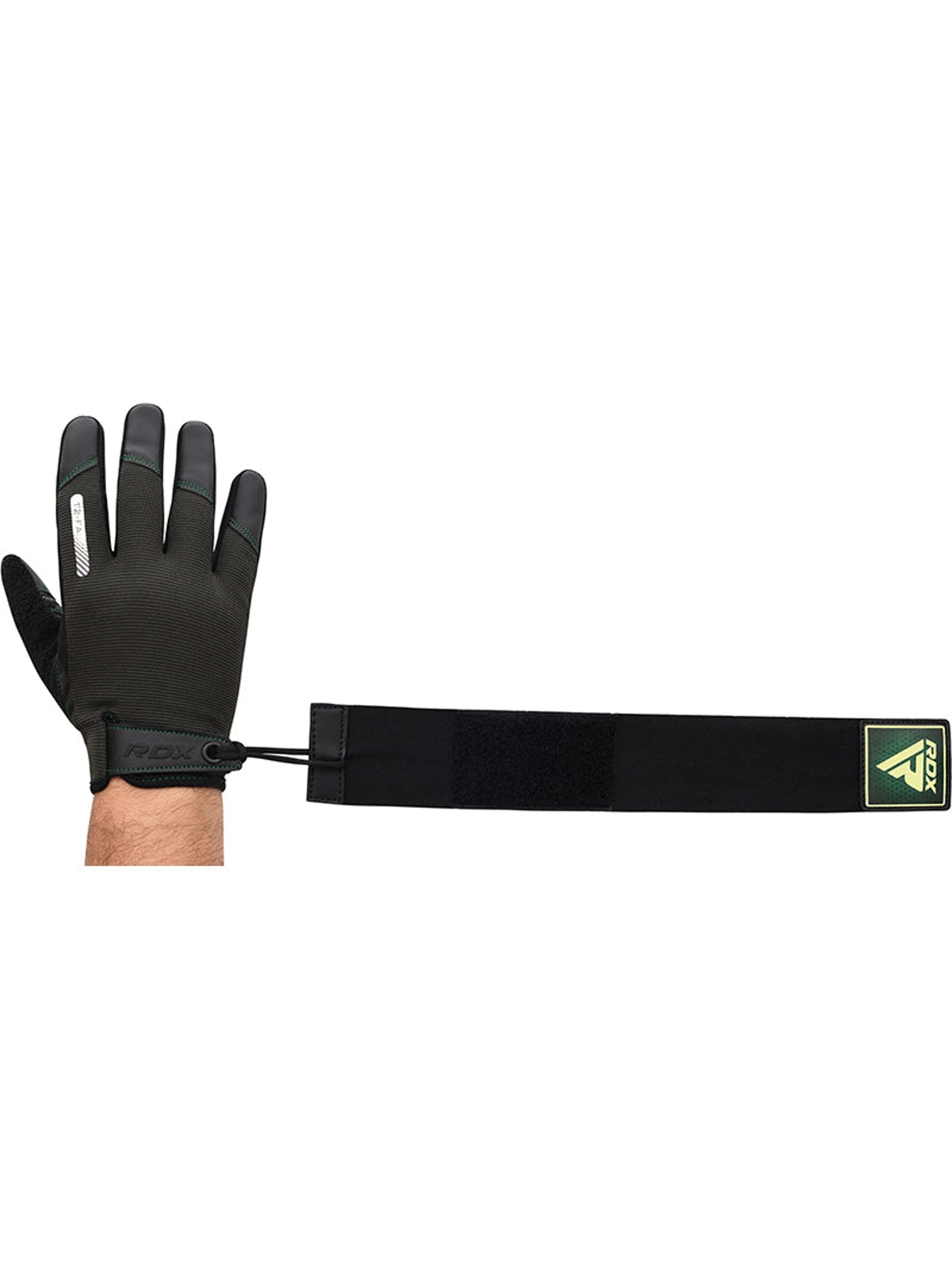 RDX T2 Touch Screen Friendly Full Finger Gym Gloves - Army Green